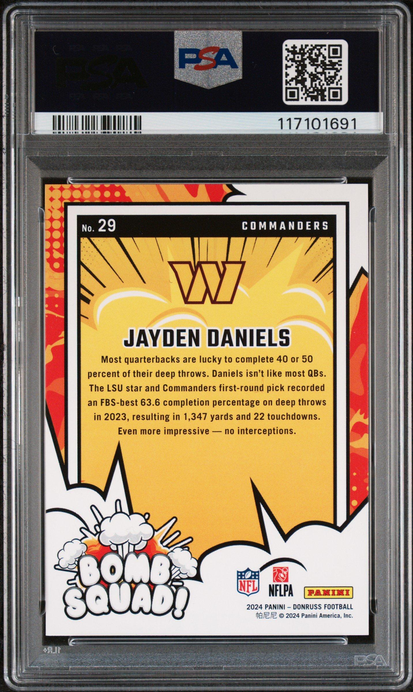 2024 Panini Donruss Bomb Squad 29 Jayden Daniels PSA 10