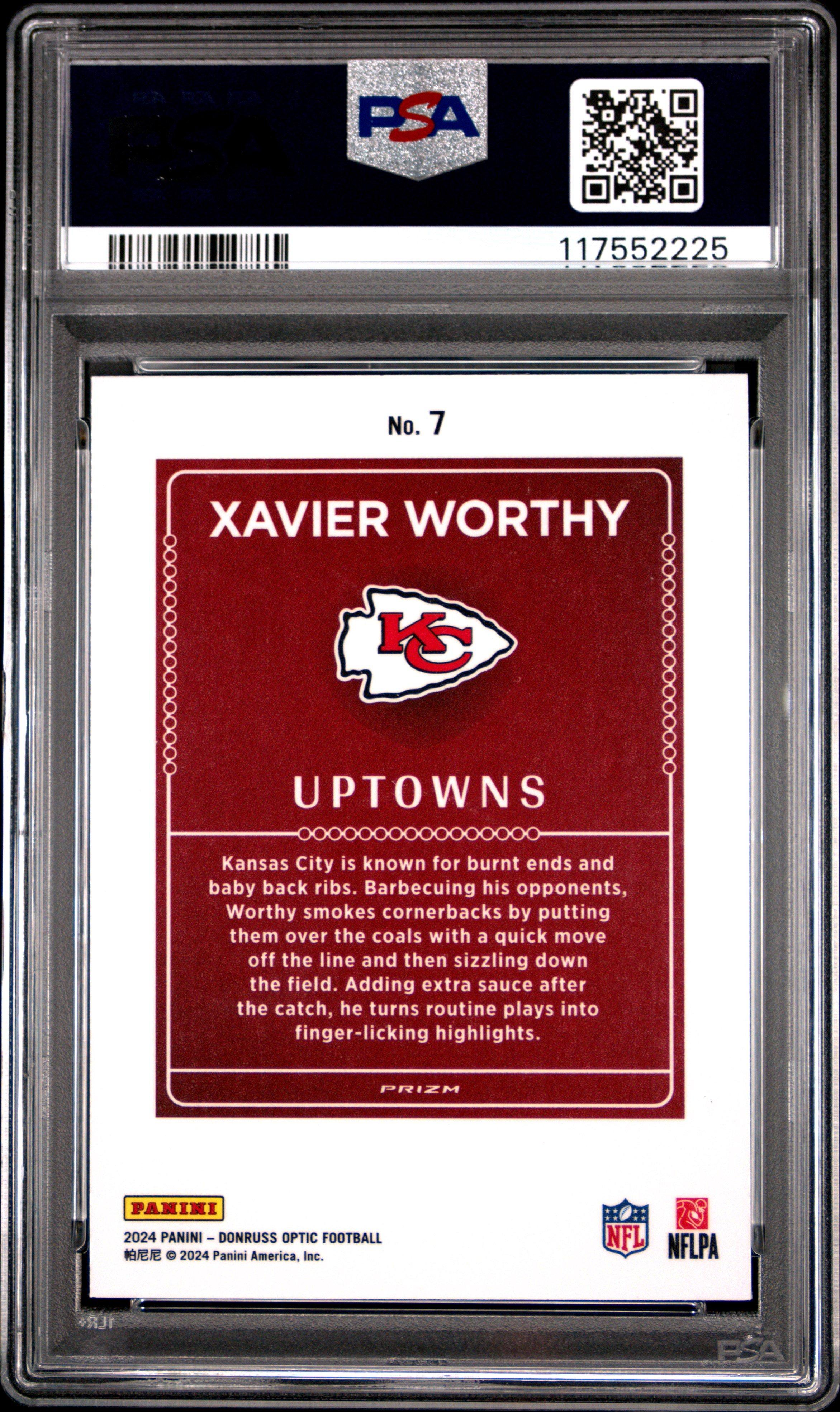 2024 Panini Donruss Optic Uptowns 7 Xavier Worthy PSA 10 Graded