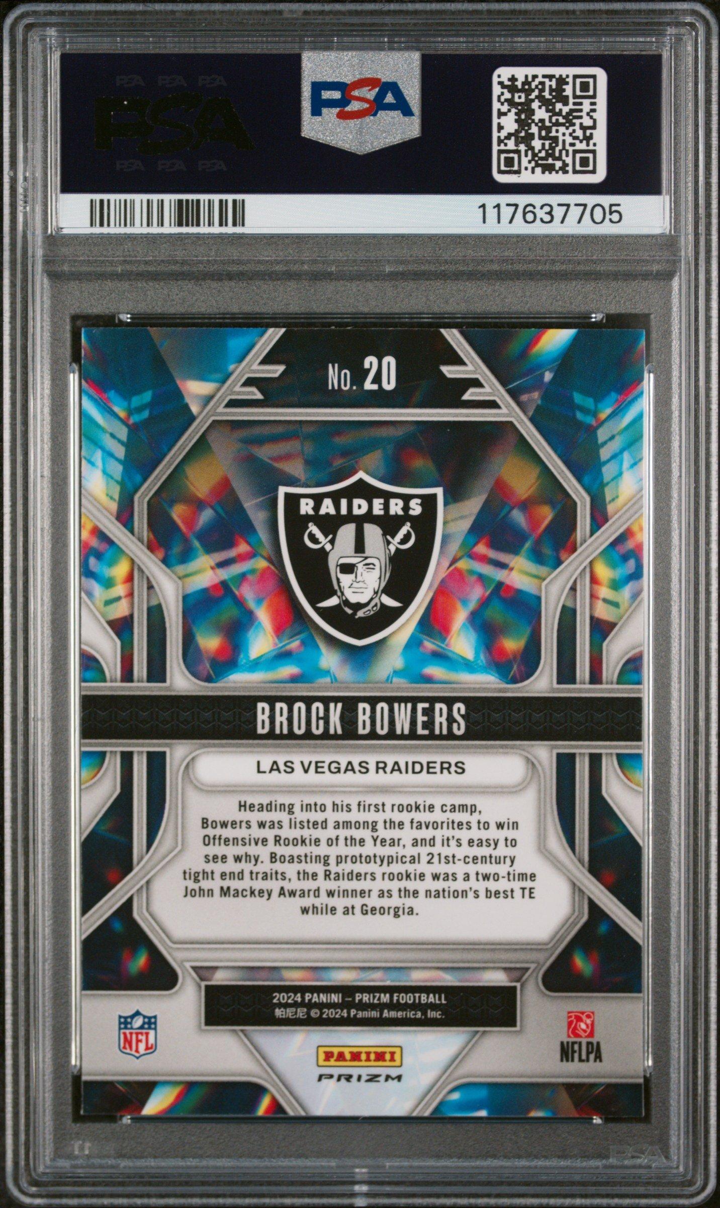 2024 Panini Prizm Prizmatic 20 Brock Bowers Green Wave PSA 10