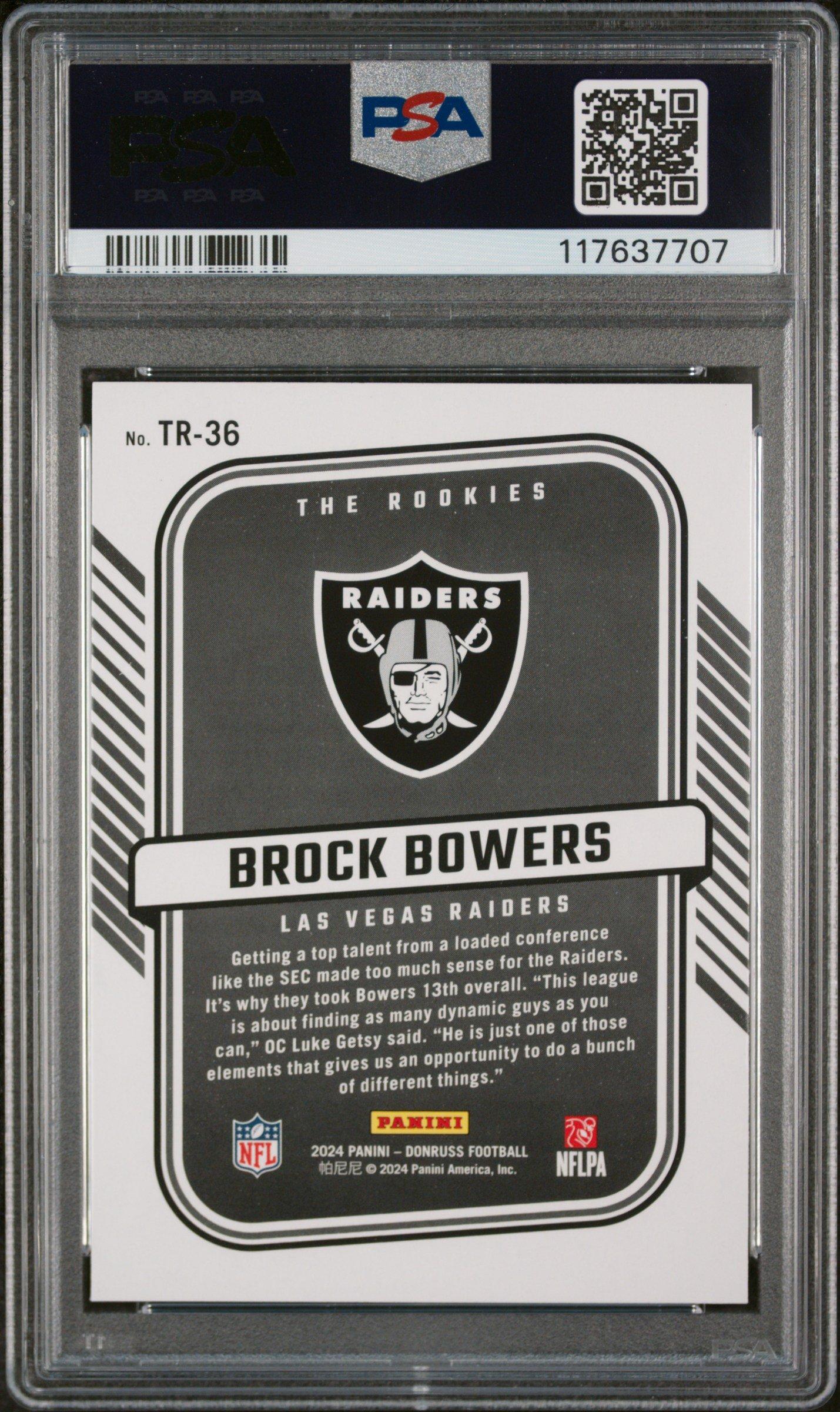 2024 Panini Donruss The Rookies Tr36 Brock Bowers PSA 10