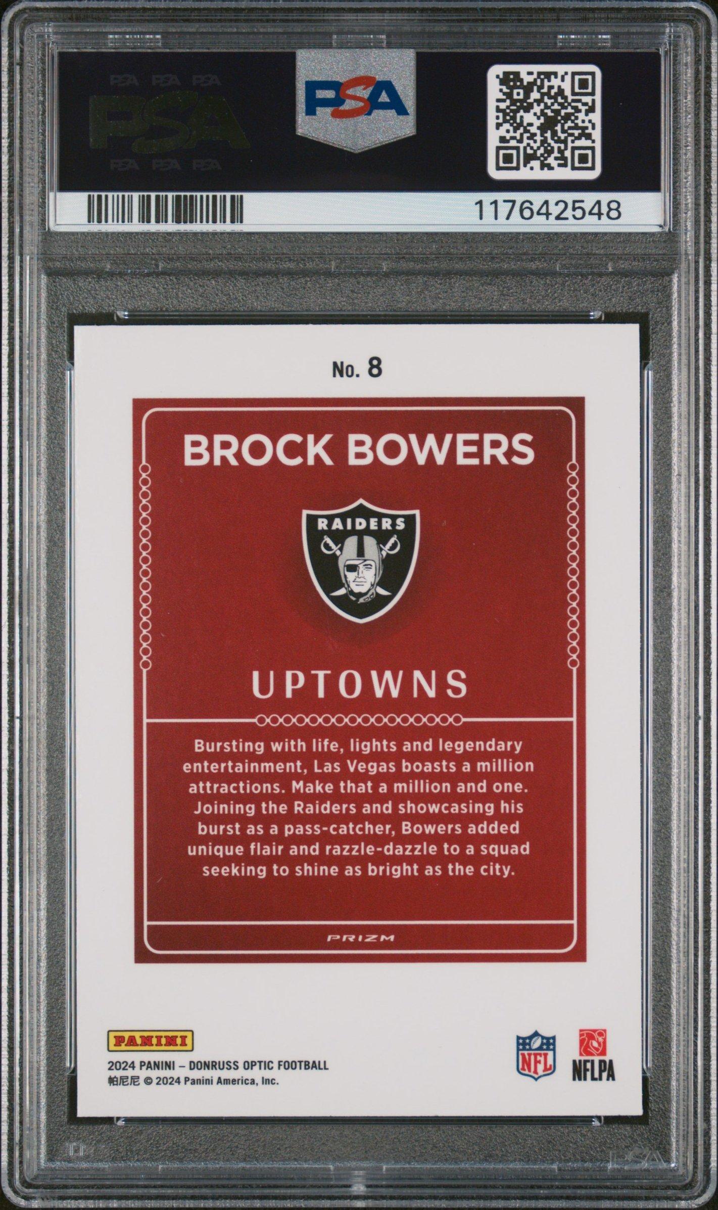 2024 Panini Donruss Optic Uptowns 8 Brock Bowers PSA