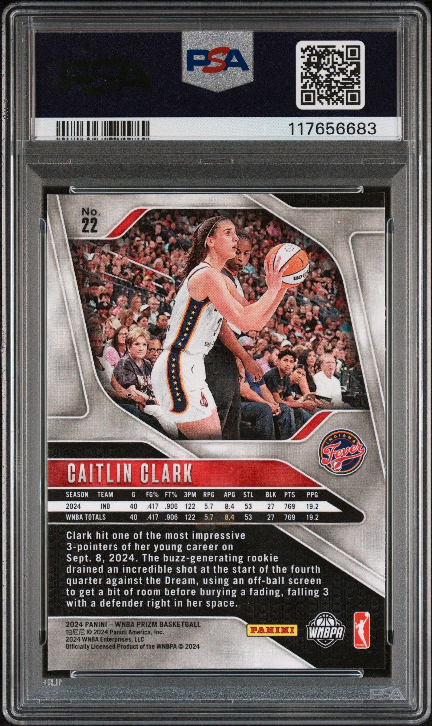 2024 Panini Prizm Wnba 22 Caitlin Clark PSA 9