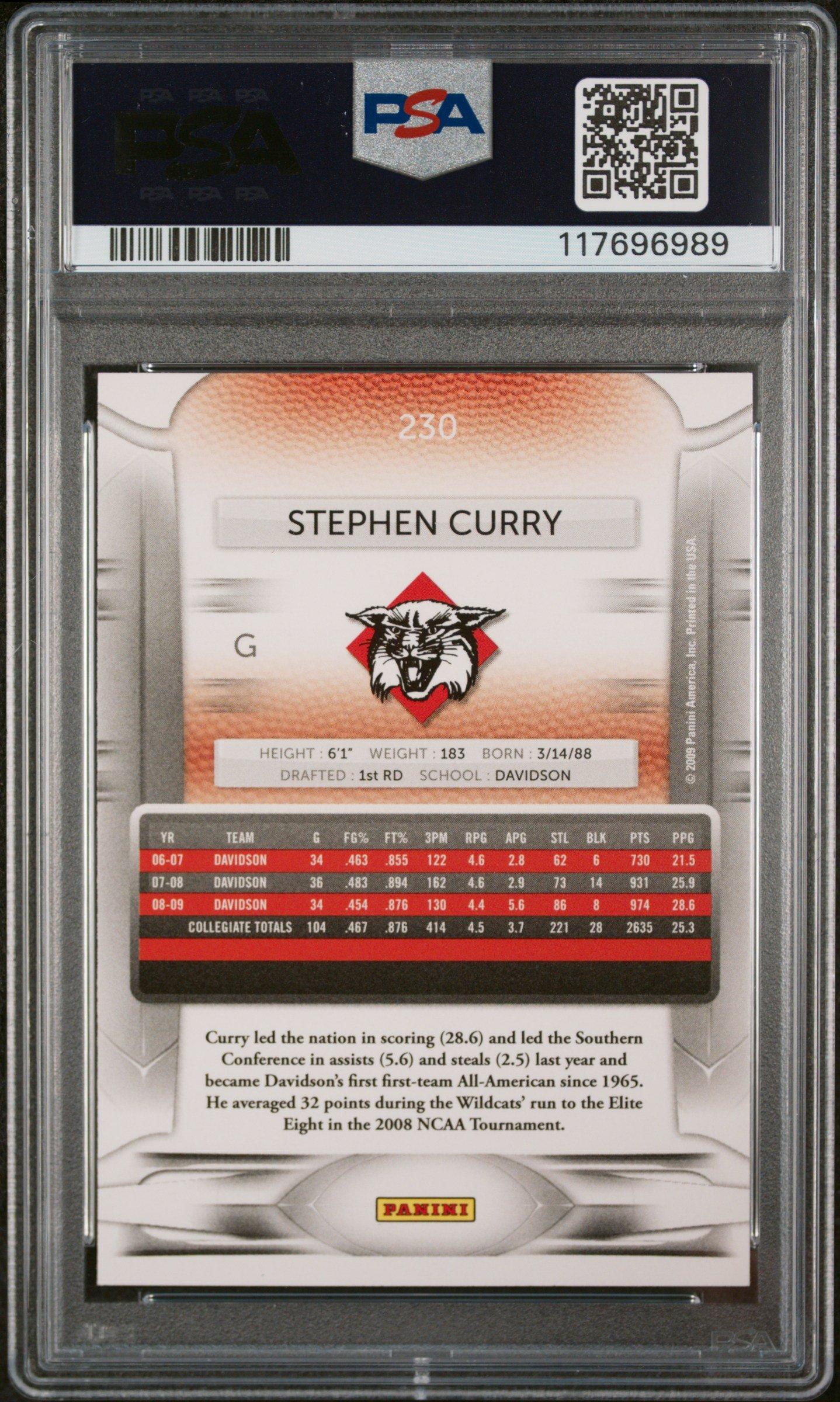 2009 Panini Prestige 230 Stephen Curry PSA