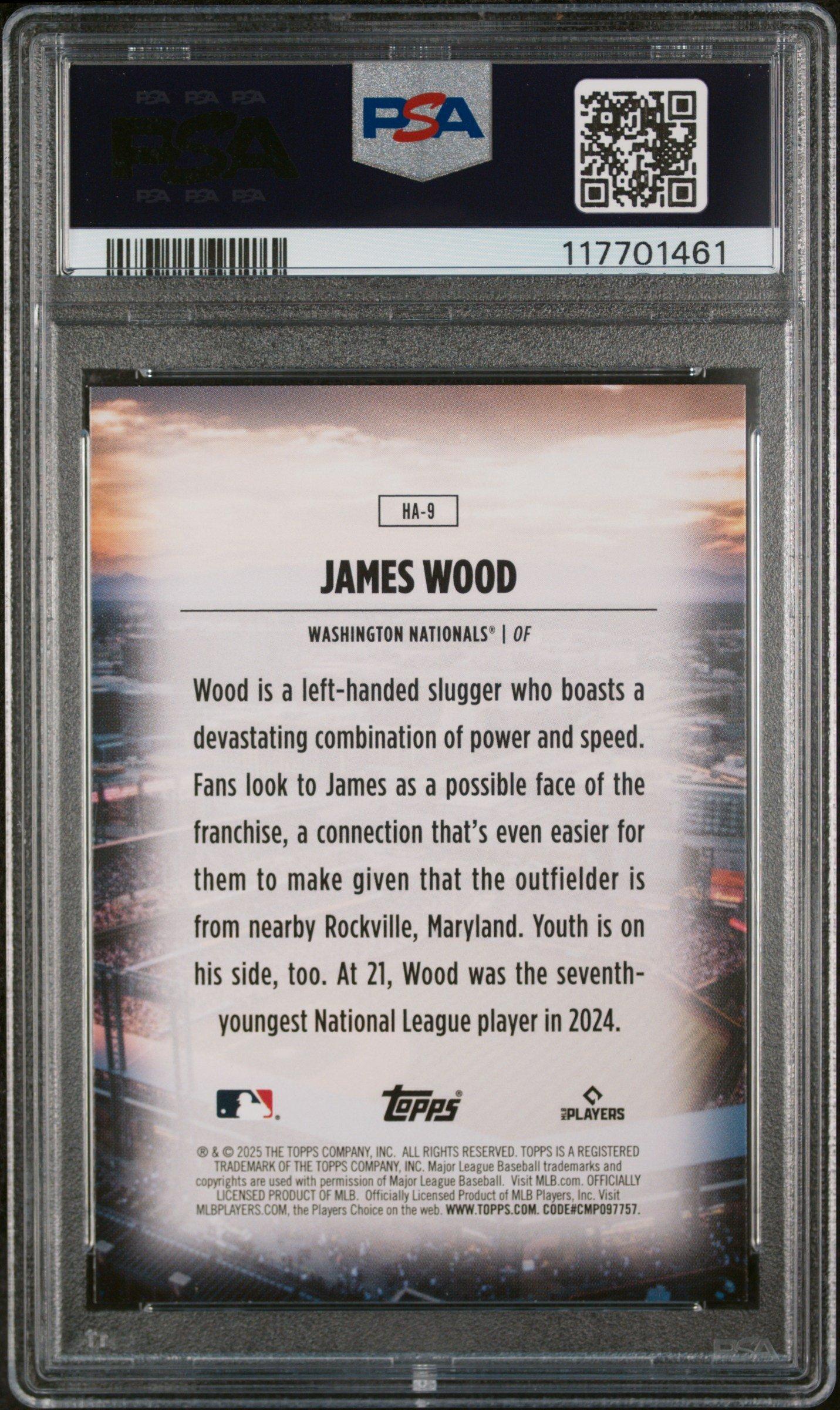 2025 Topps Home Field Advantage Ha9 James Wood PSA