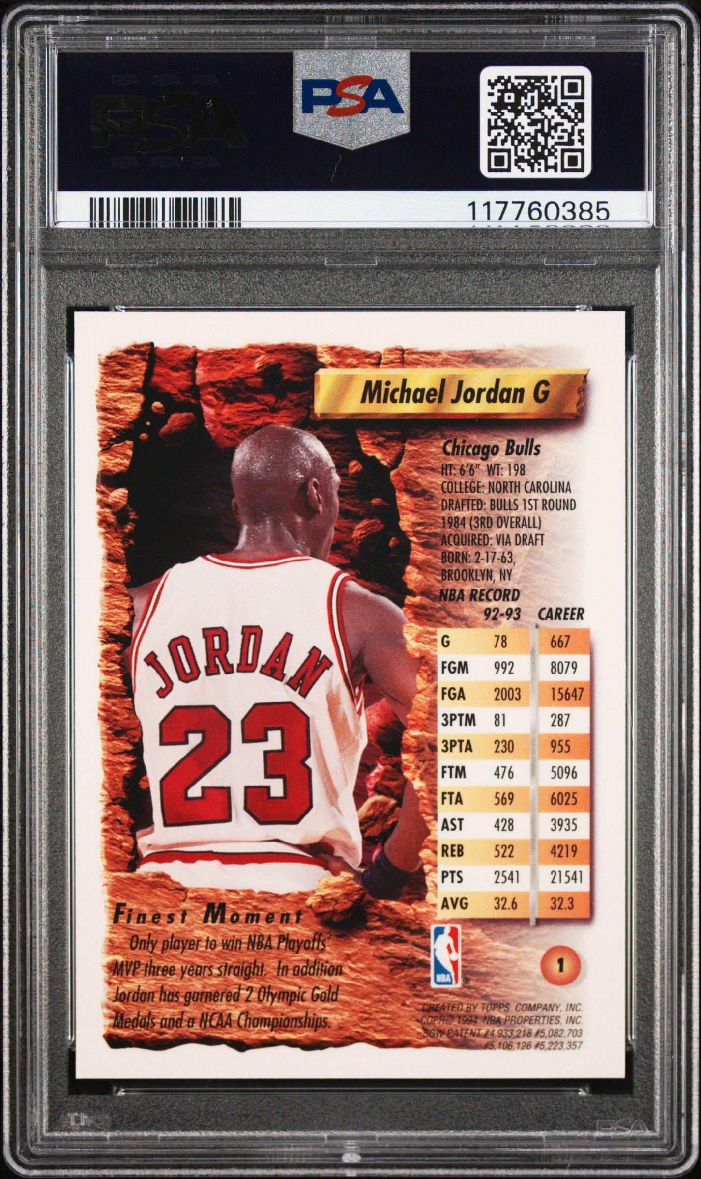 1993 Finest 1 Michael Jordan PSA