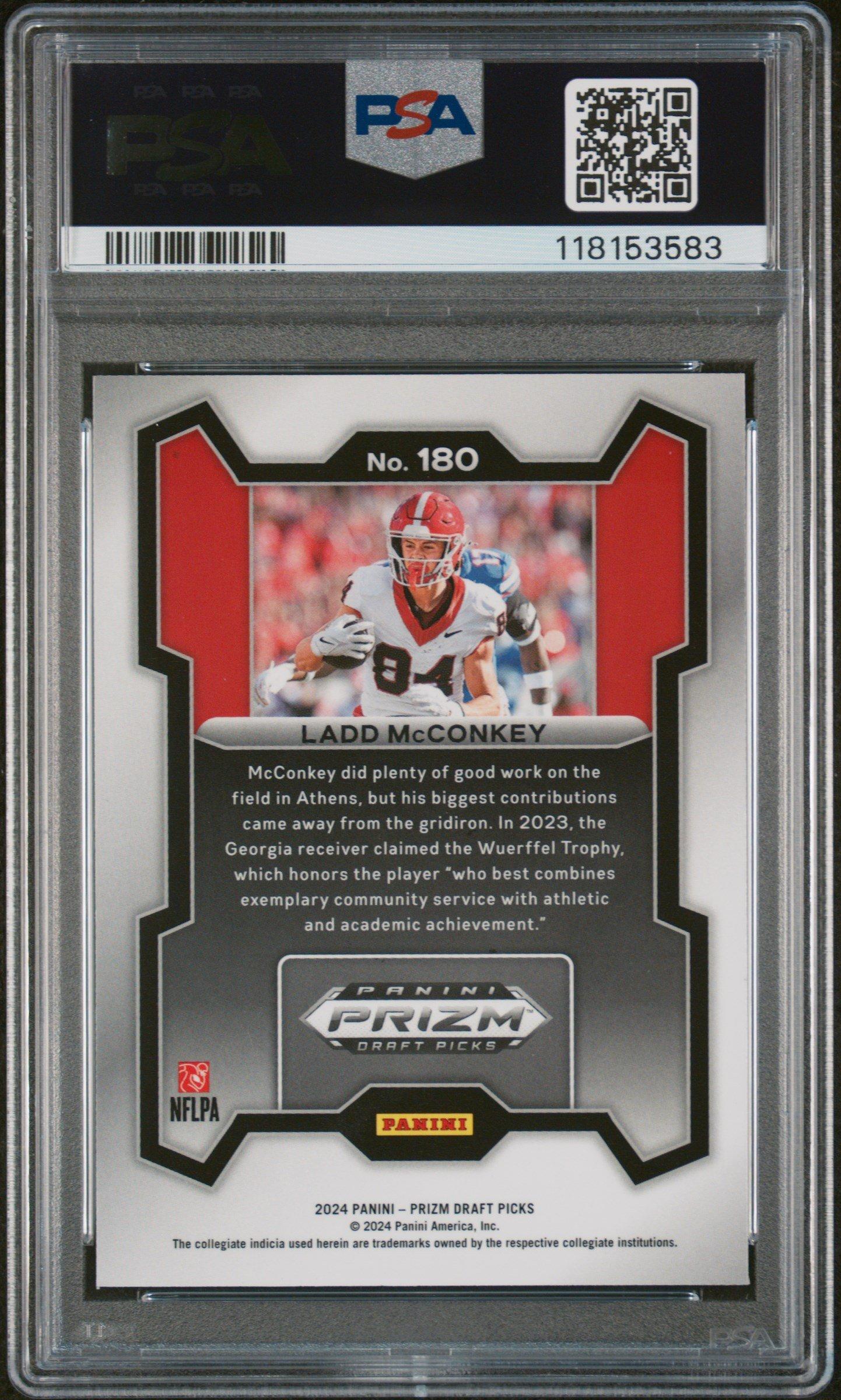 2024 Panini Prizm Draft Picks 180 Ladd Mcconkey PSA 10