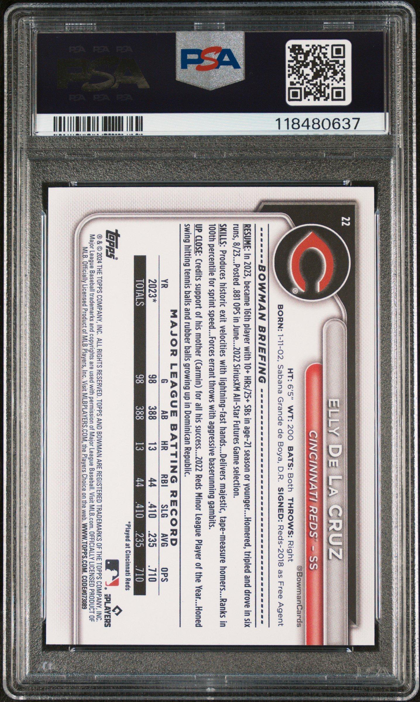2024 Bowman 22 Elly De La Cruz PSA 10
