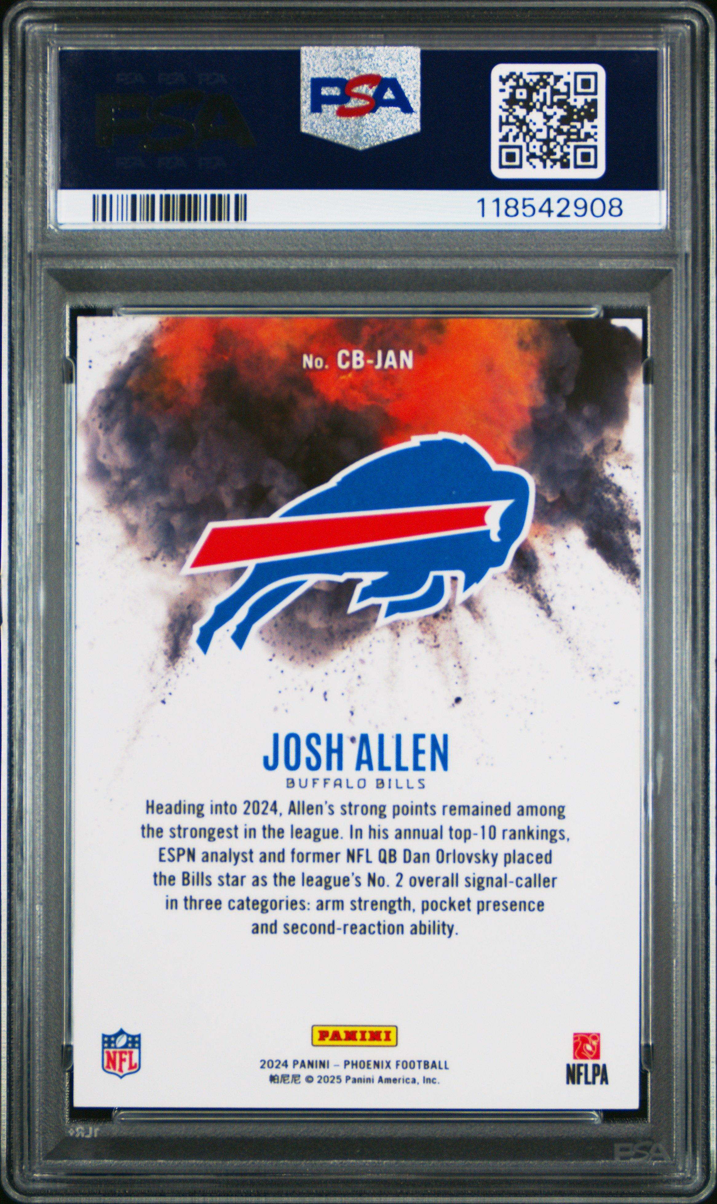 2024 Panini Phoenix Color Blast Cbjan Josh Allen PSA 10 Graded