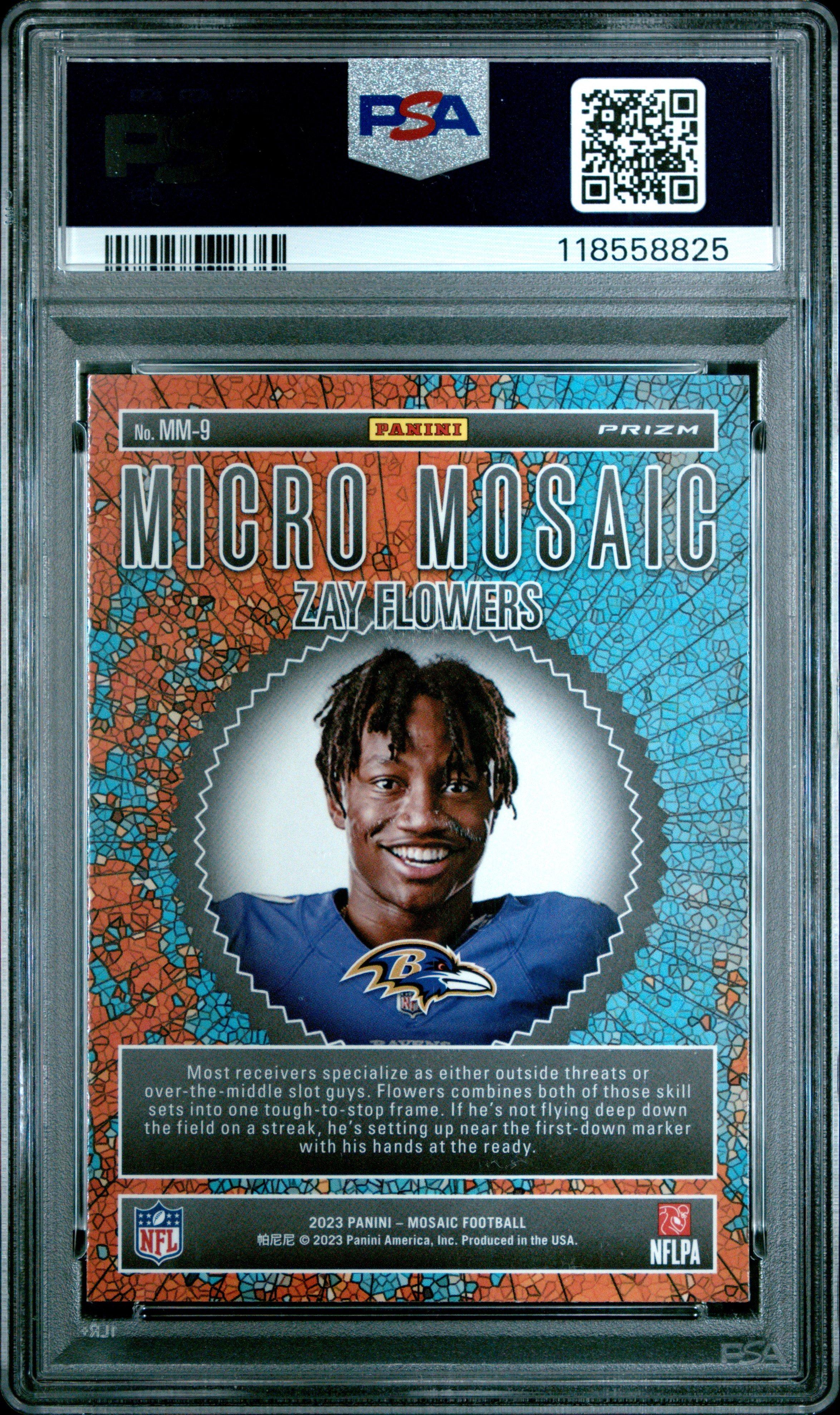 2023 Panini Mosaic Micro Mosaic Mm9 Zay Flowers PSA 10 Graded Card