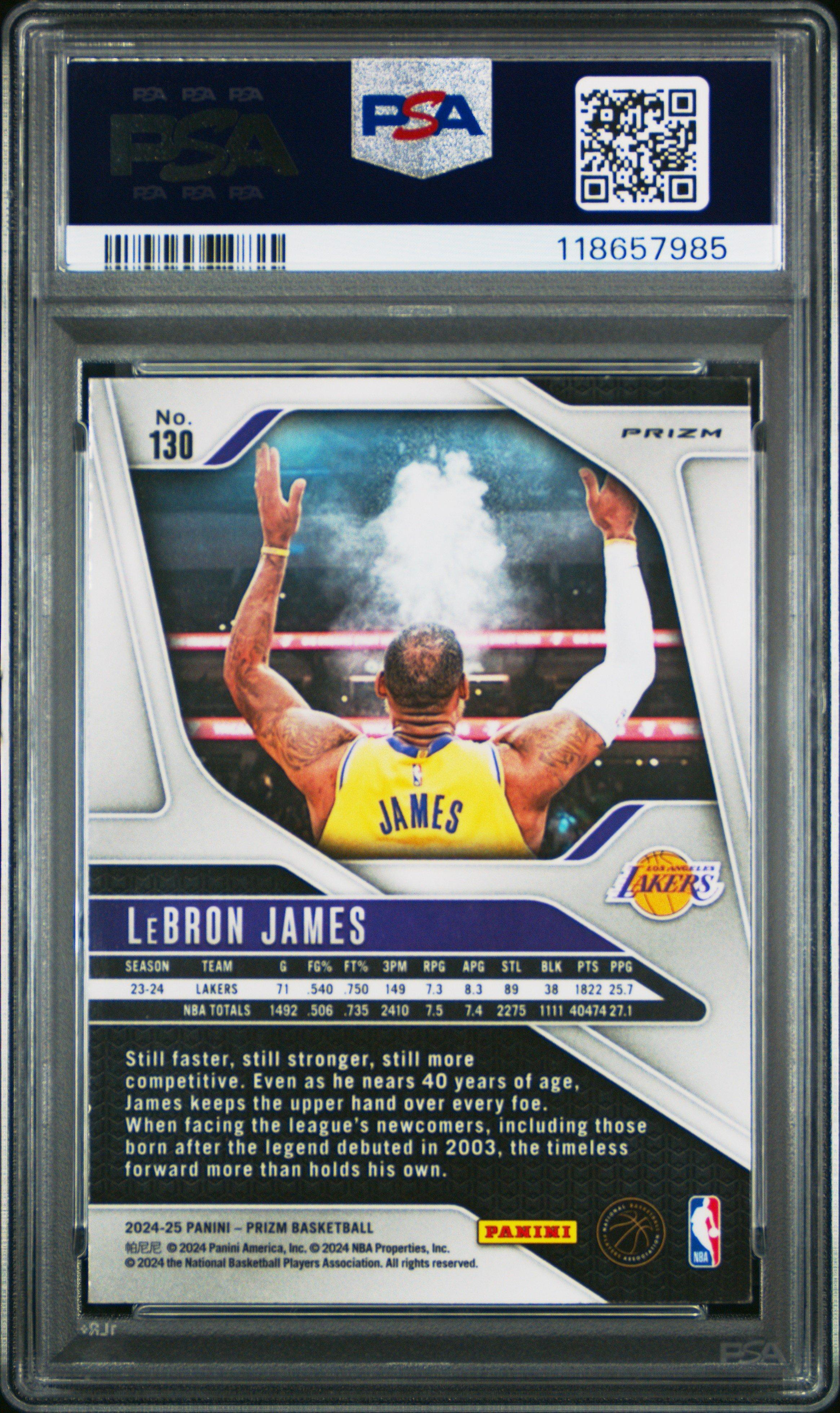2024 Panini Prizm 130 Lebron James Green Prizm PSA 9