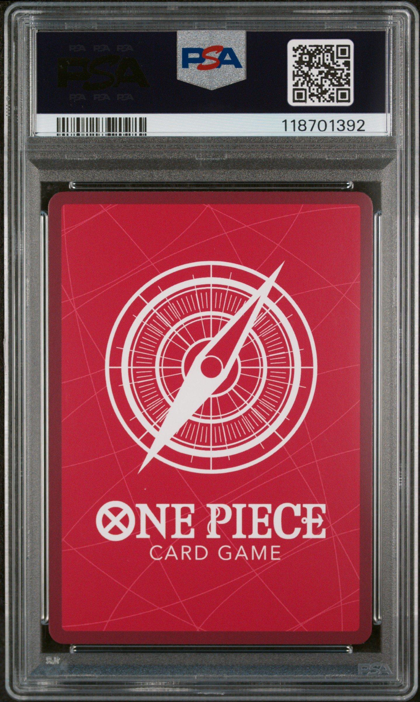 one piece tcg starter deck 5 2025 St21-ex Gear 001 Monkey D. Luffy Black & White Alternate Art PSA 10 Graded Card cards and 1 playsheet. ST-05 Starter Deck - One
