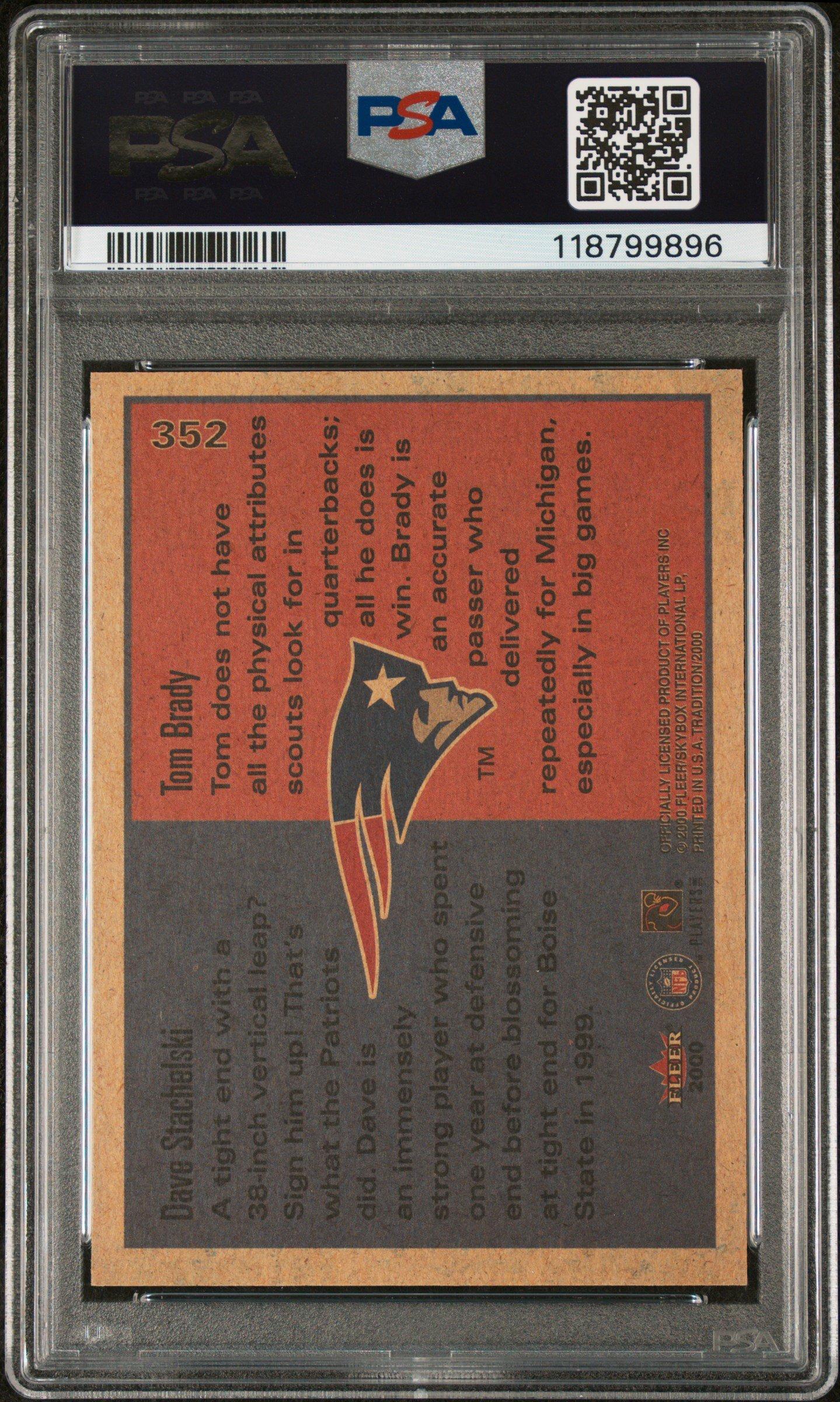 2000 Fleer 352 Tom Brady/dave Stachelski PSA 8
