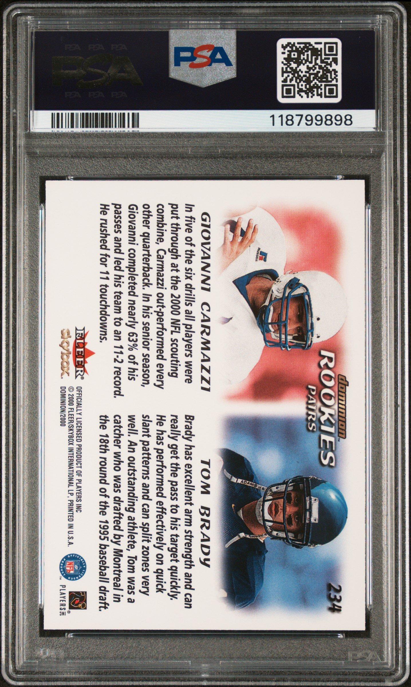2000 Skybox Dominion 234 Tom Brady/giovanni Carmazzi PSA
