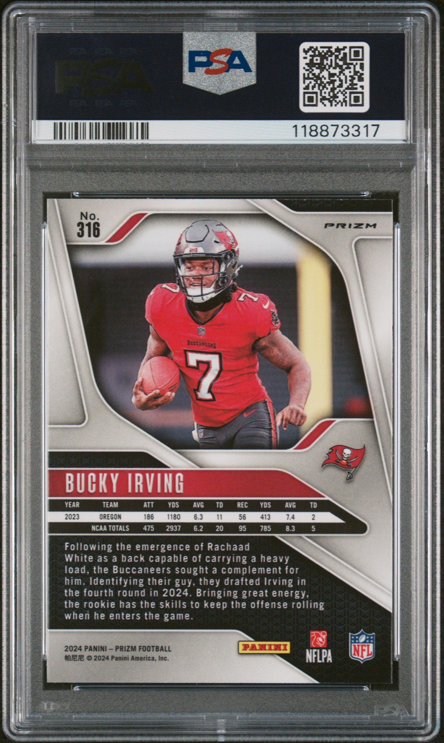 2024 Panini Prizm 316 Bucky Irving Black & White Checker PSA 9