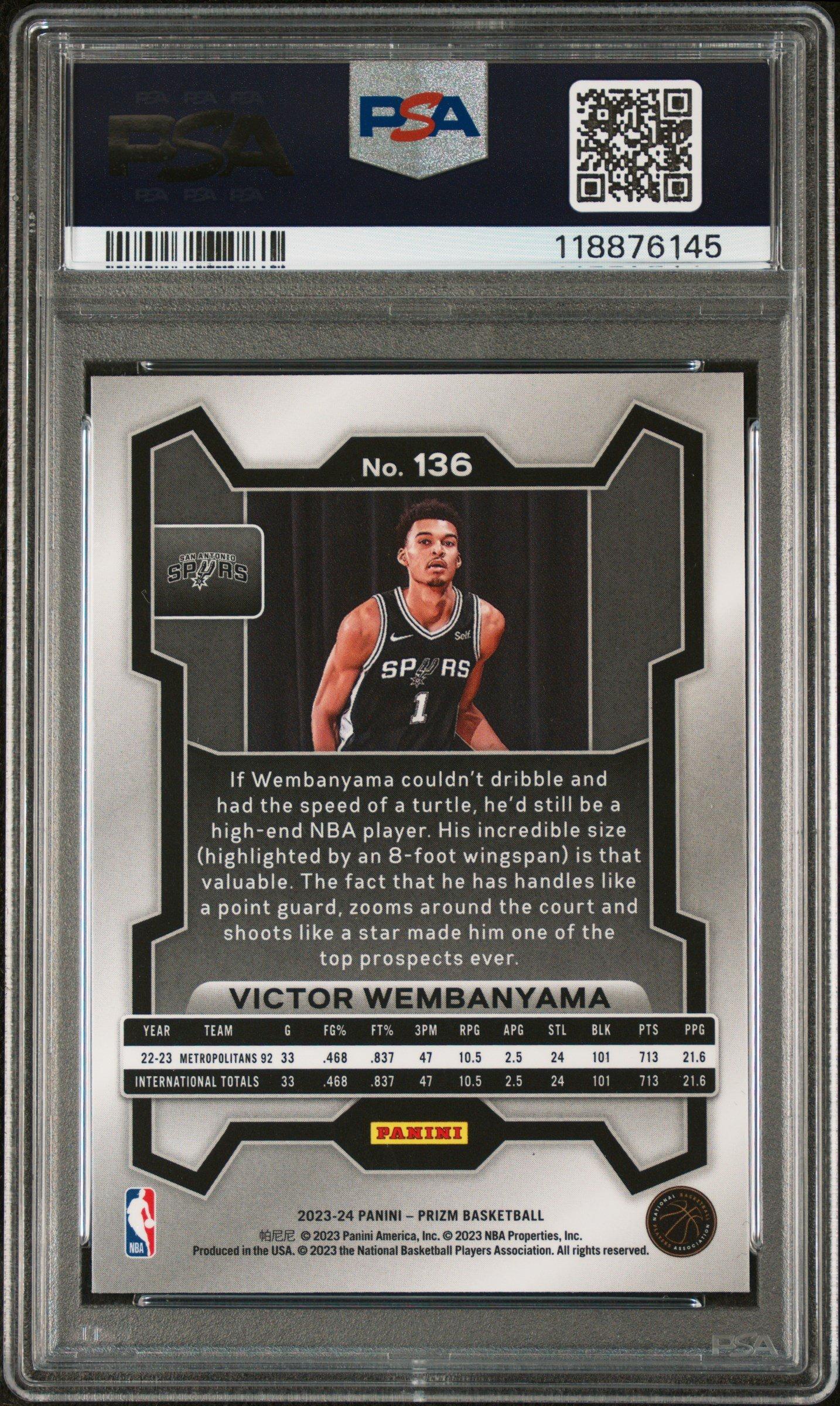 2023 Panini Prizm 136 Victor Wembanyama PSA 10 Graded Card | GameStop