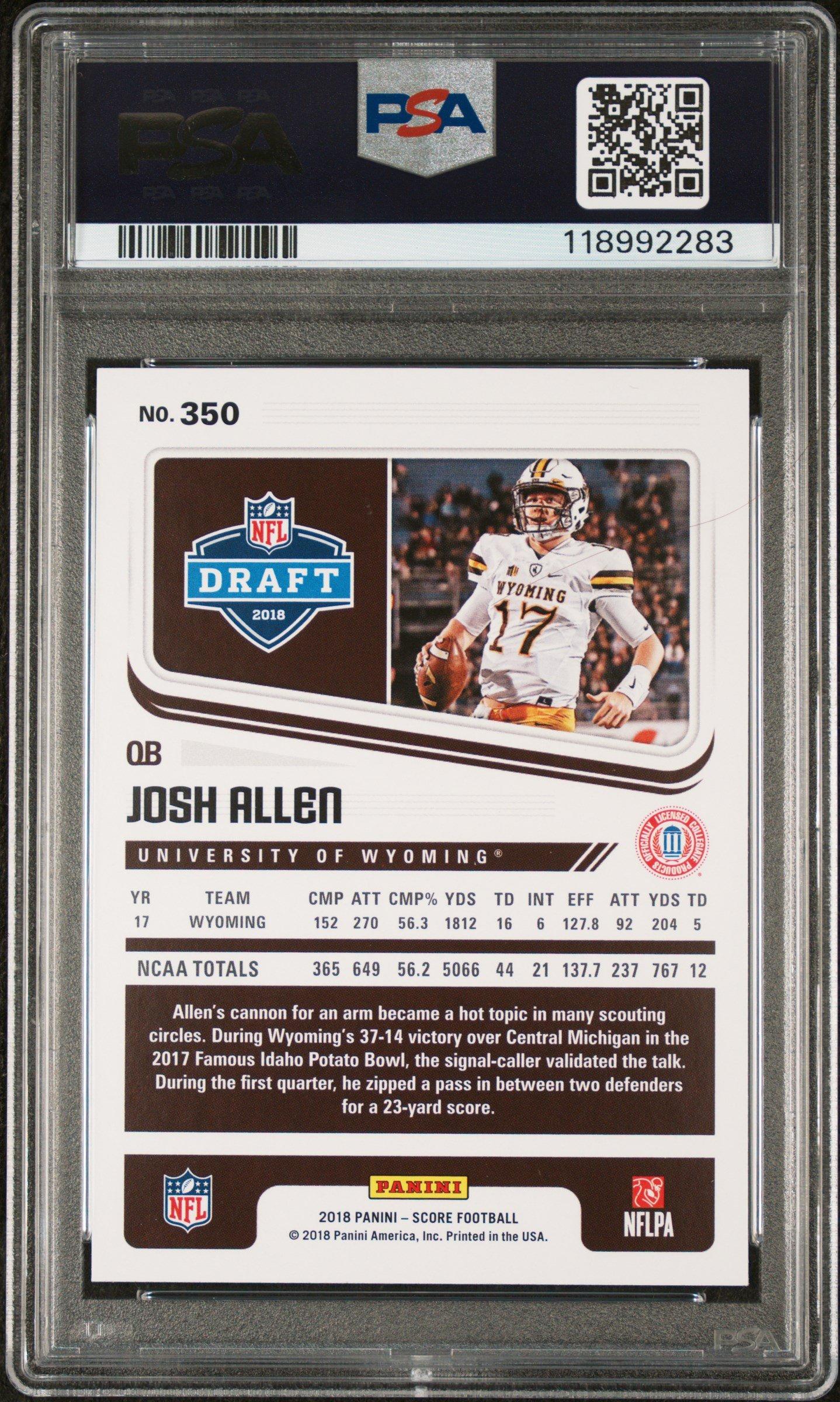 2018 Panini Score 350 Josh Allen PSA 10