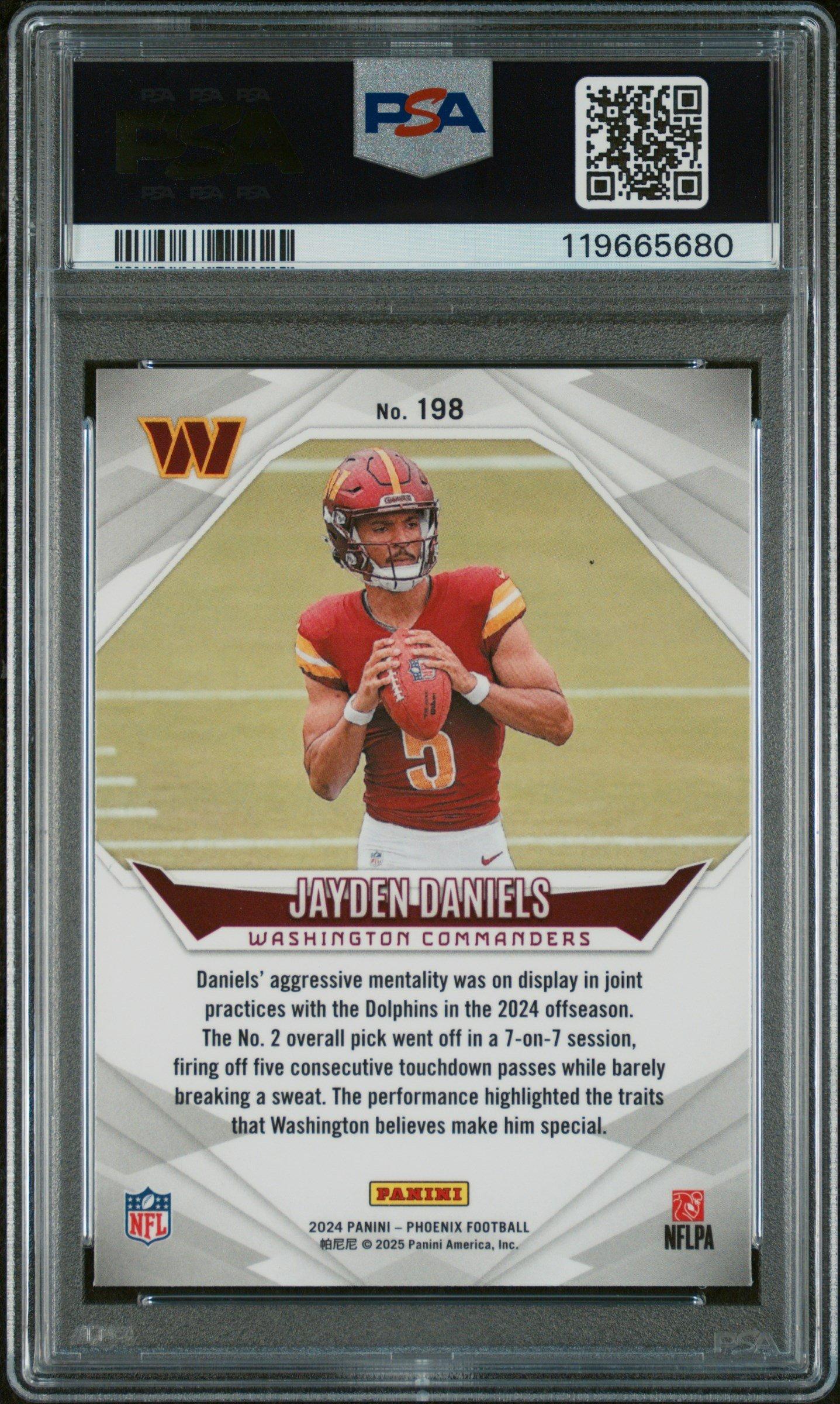 2024 Panini Phoenix 198 Jayden Daniels Lazer PSA