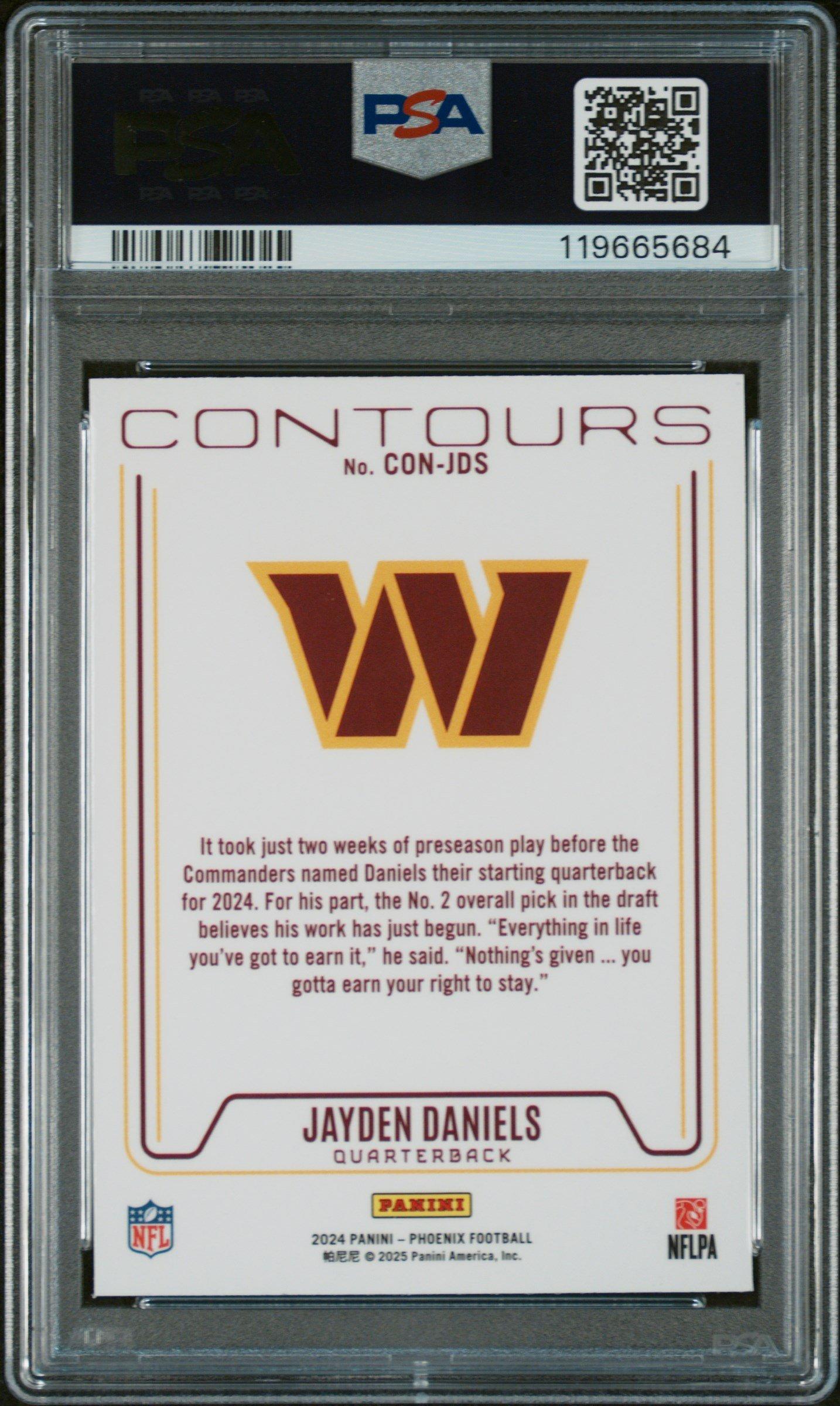2024 Panini Phoenix Contours Conjds Jayden Daniels Lazer PSA 10