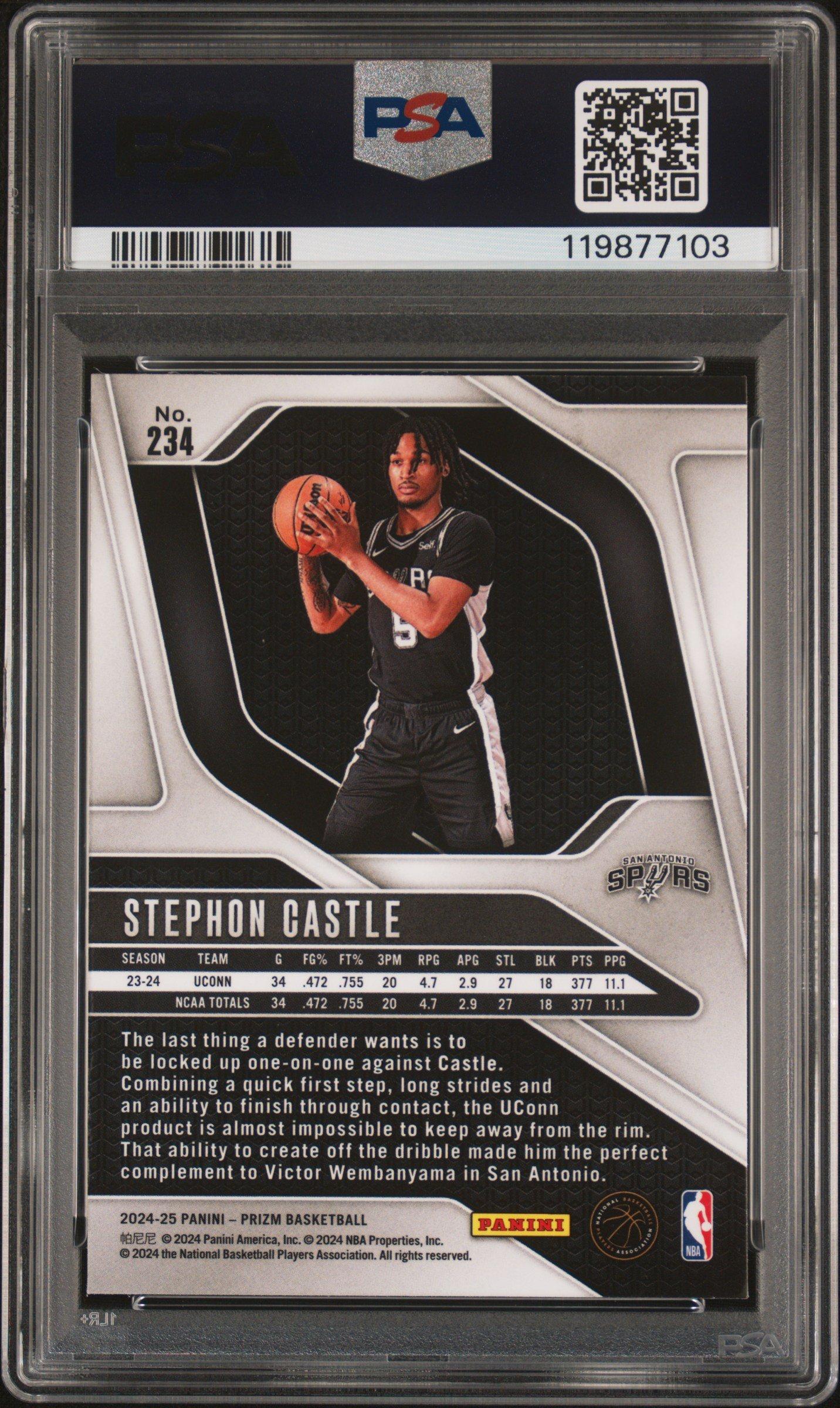 2024 Panini Prizm 234 Stephon Castle PSA 10