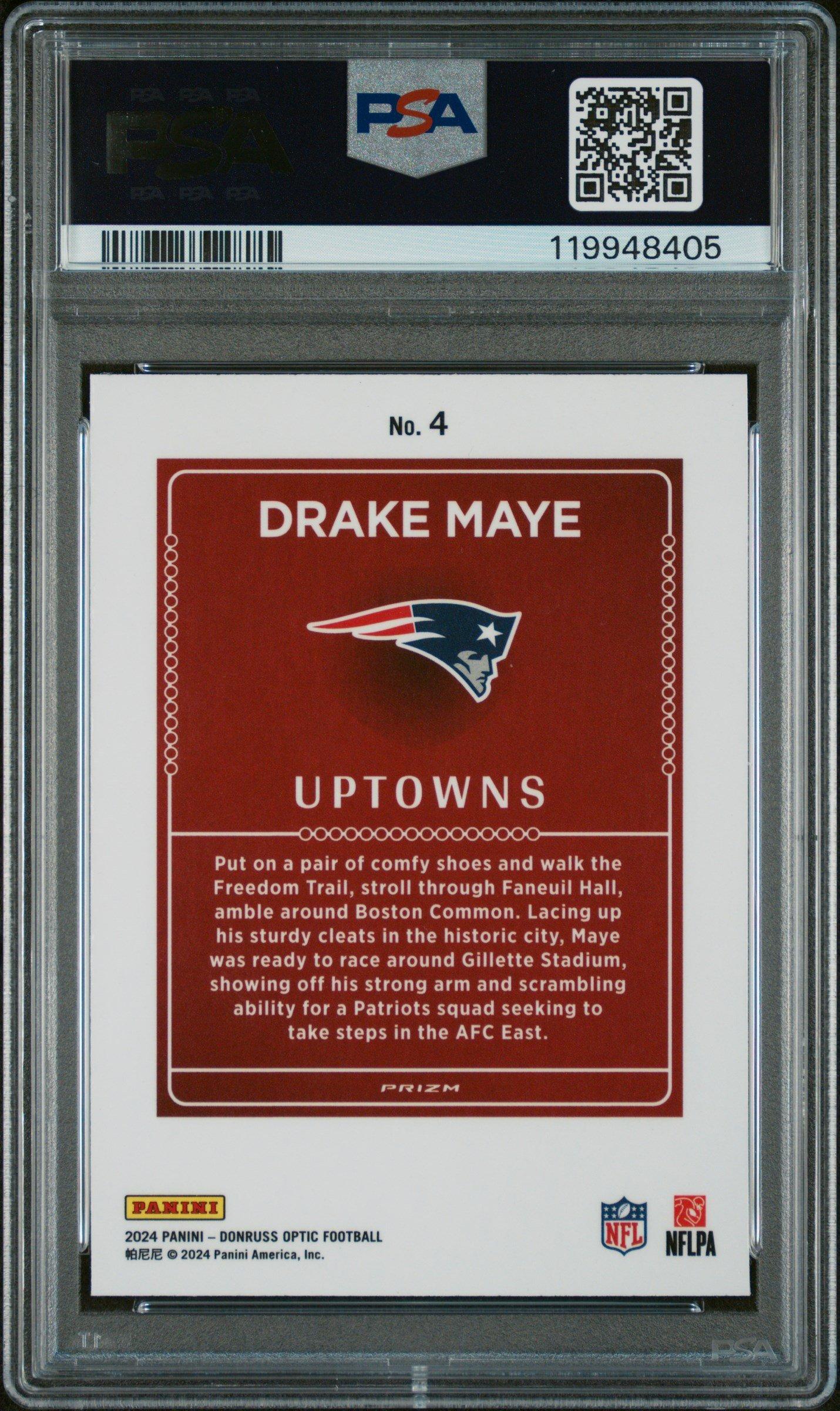 2024 Panini Donruss Optic Uptowns 4 Drake Maye PSA 10