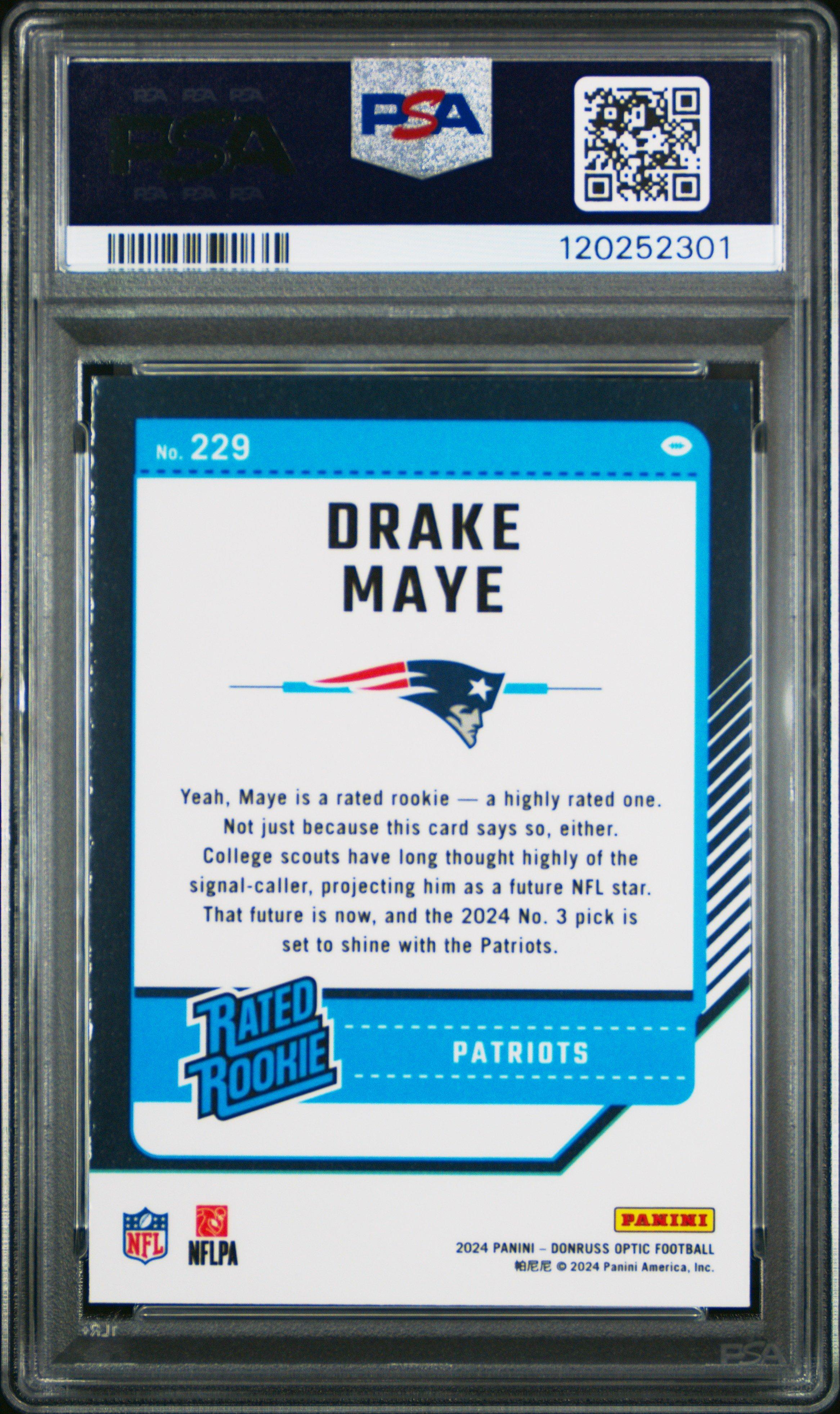 2024 Panini Donruss Optic 229 Drake Maye PSA 10