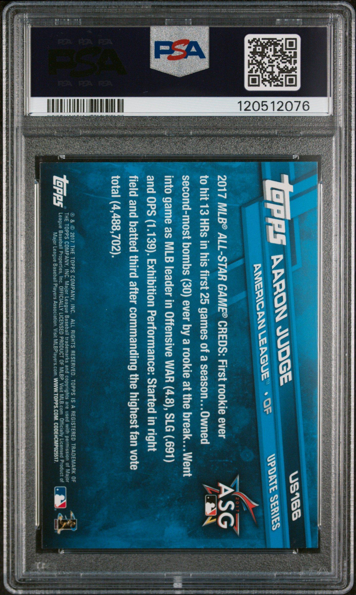 2017 Topps Update Us166 Aaron Judge Throwing PSA