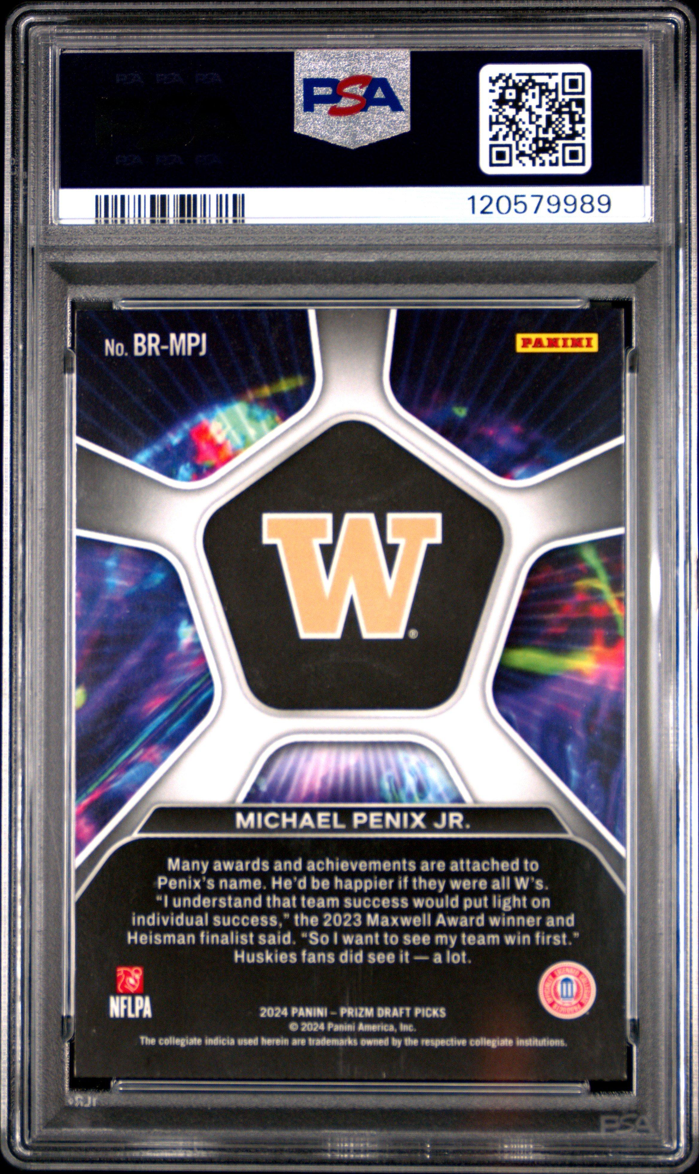 2024 Panini Prizm Draft Picks Brilliance Brmpj Michael Penix Jr. PSA 10