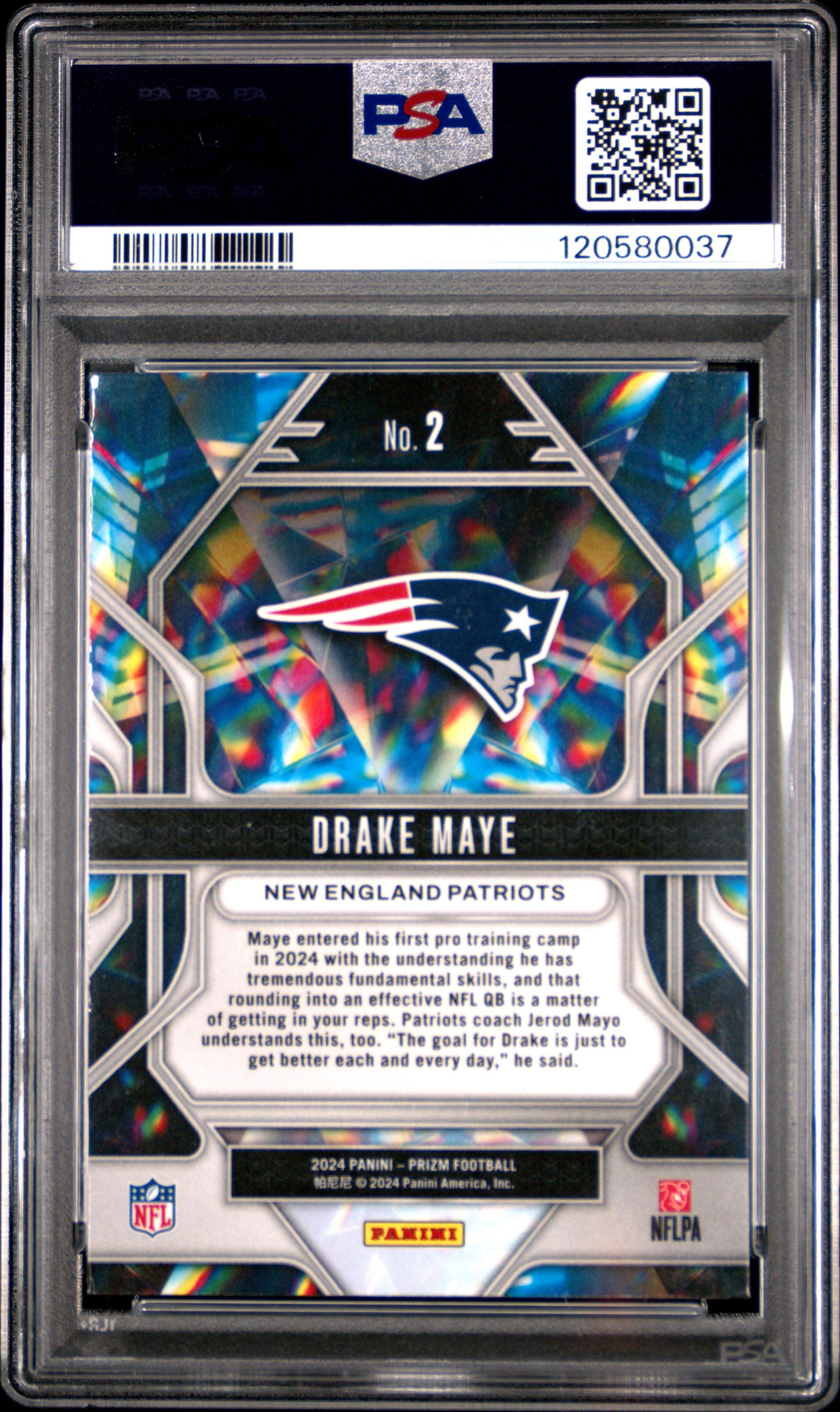 2024 Panini Prizm Prizmatic 2 Drake Maye PSA 10