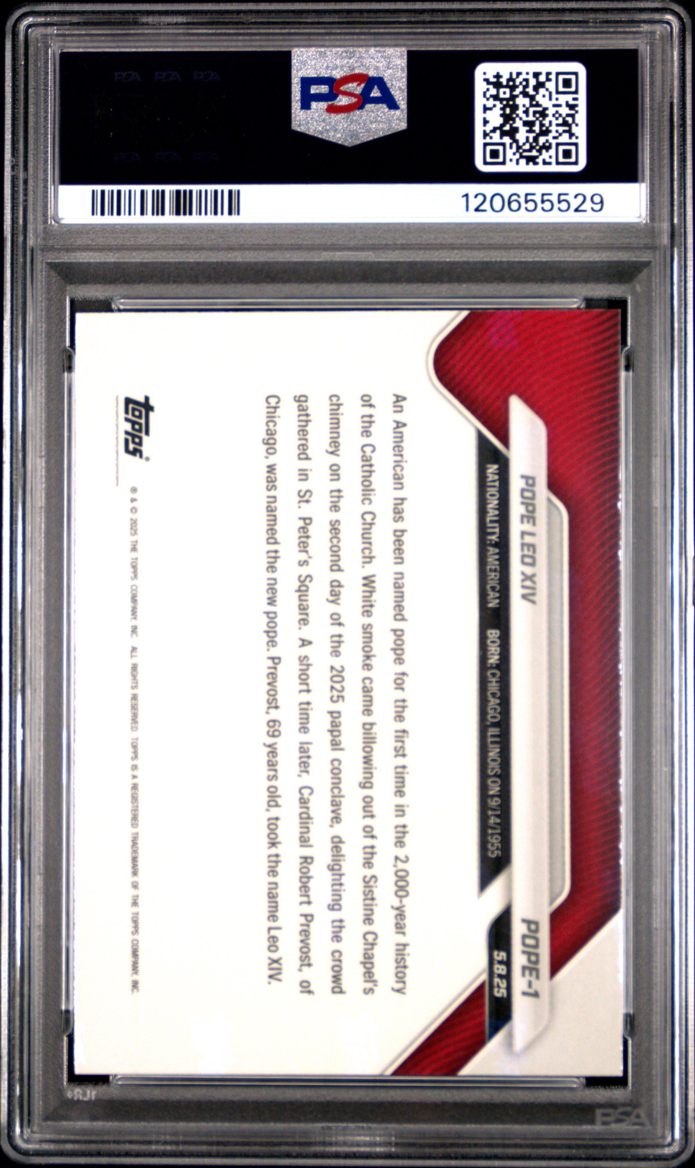 2025 Topps Now Pope1 Pope Leo Xiv PSA 10 Graded Card | GameStop