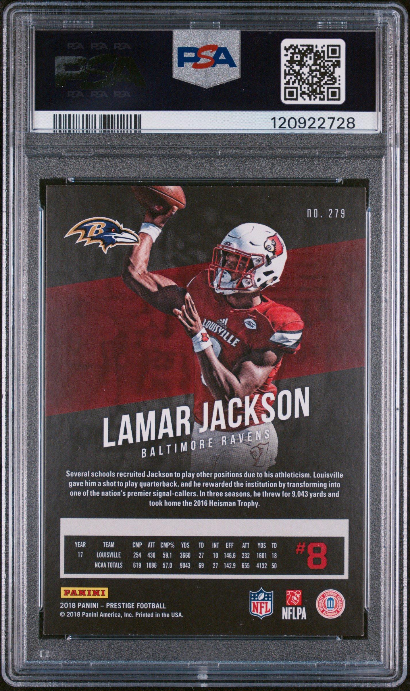 2018 Panini Prestige 279 Lamar Jackson PSA 9