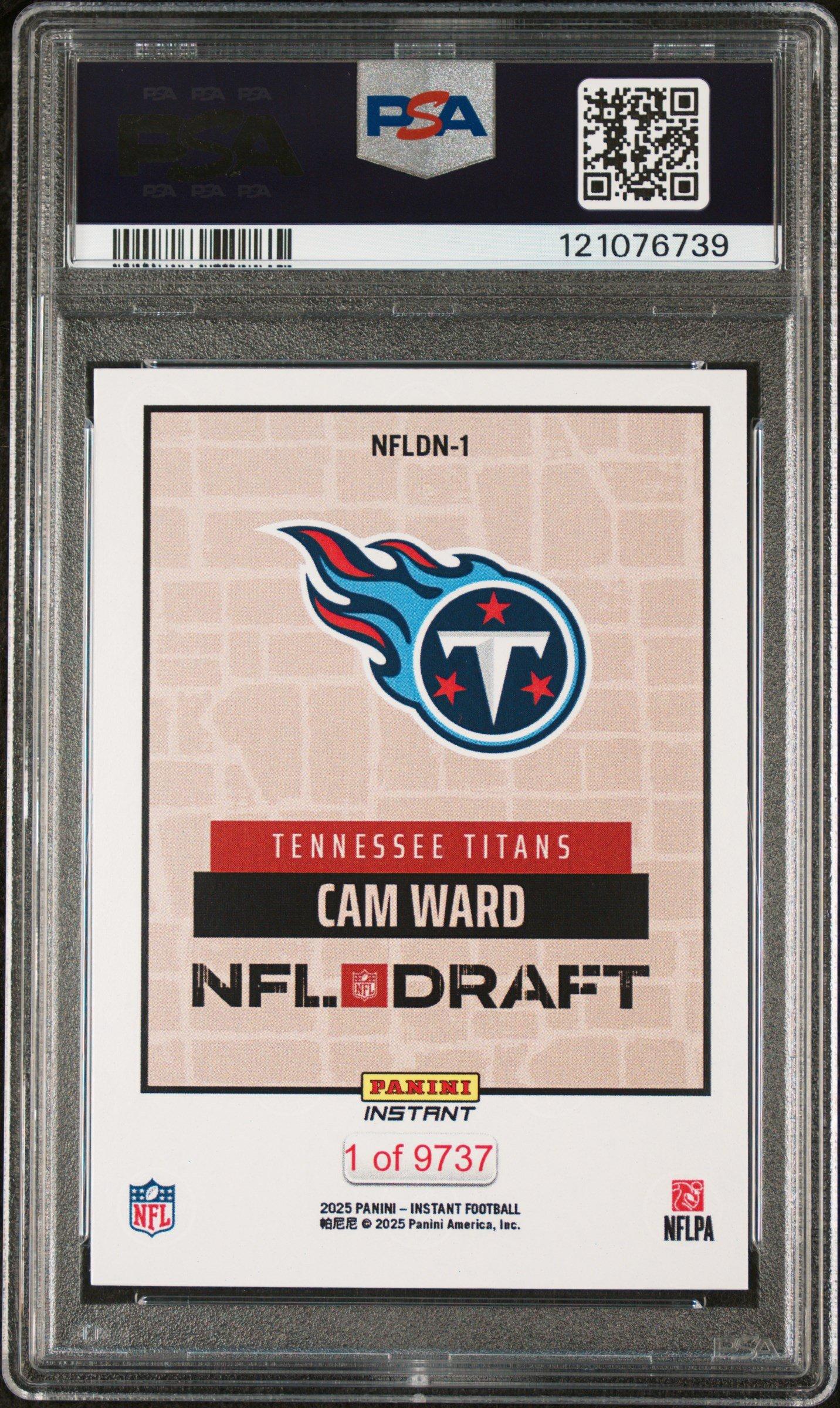 2025 Panini Instant Nfl Draft Night Nfldn1 Cam Ward PSA 10