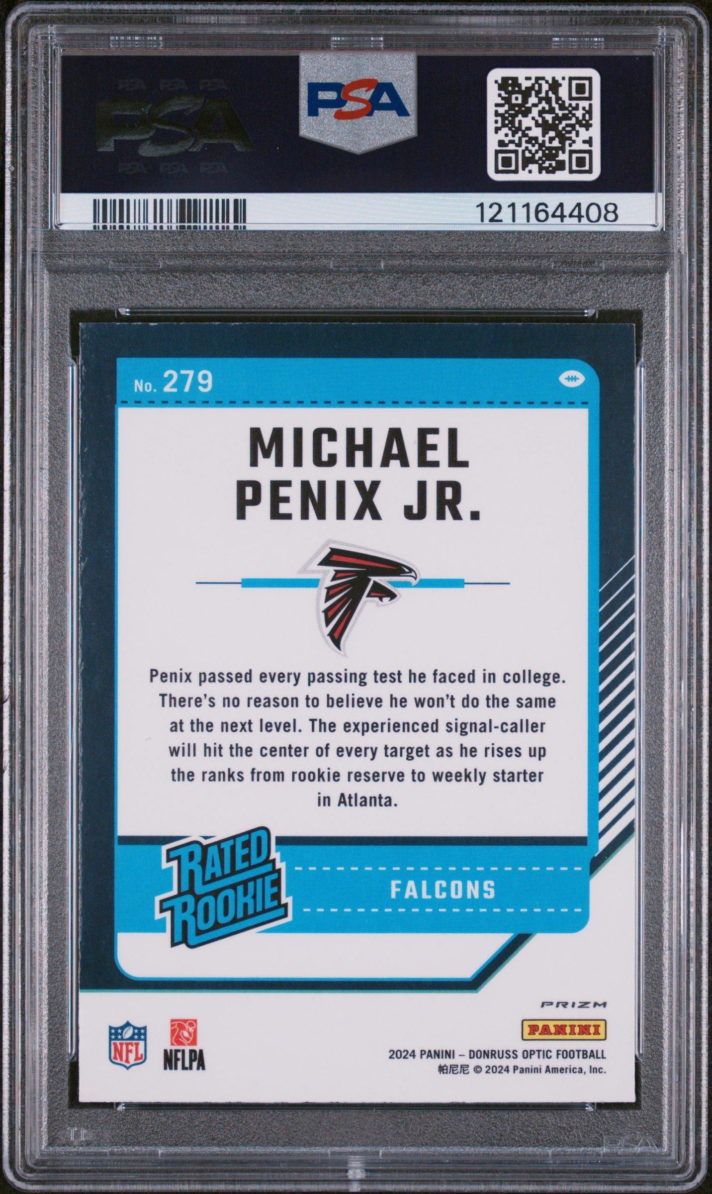 2024 Panini Donruss Optic 279 Michael Penix Jr. Green Velocity PSA