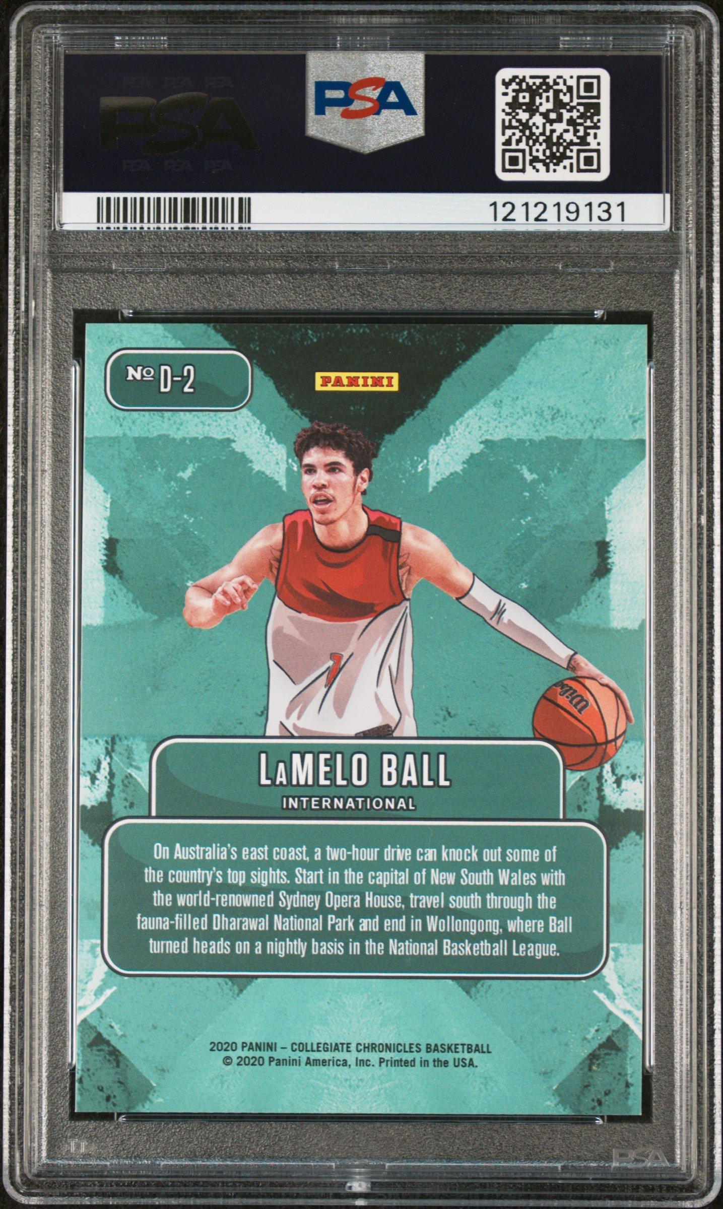 2020 Panini Prizm Draft Picks Downtown D2 Lamelo Ball PSA 9