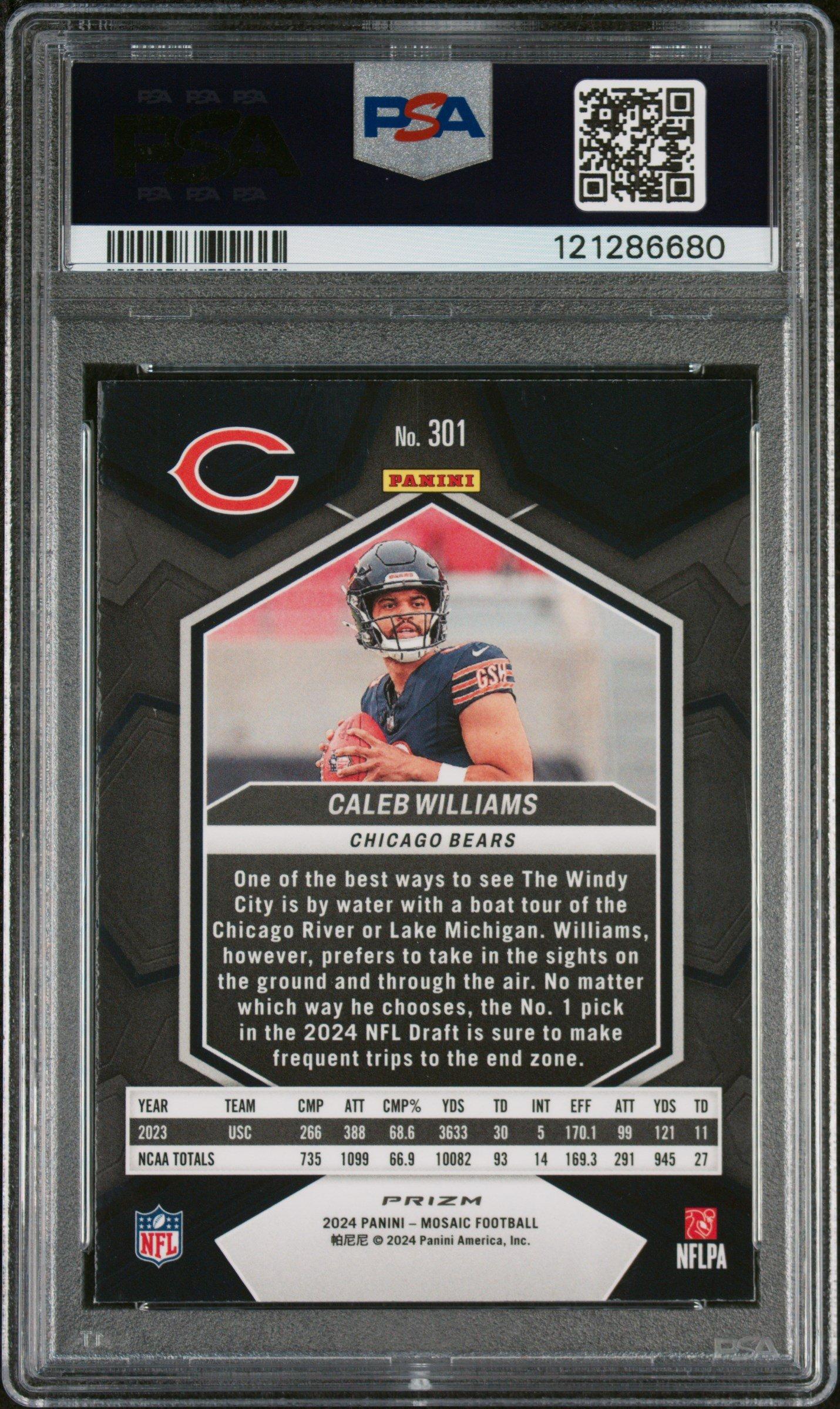 2024 Panini Mosaic 301 Caleb Williams Camo Pink PSA