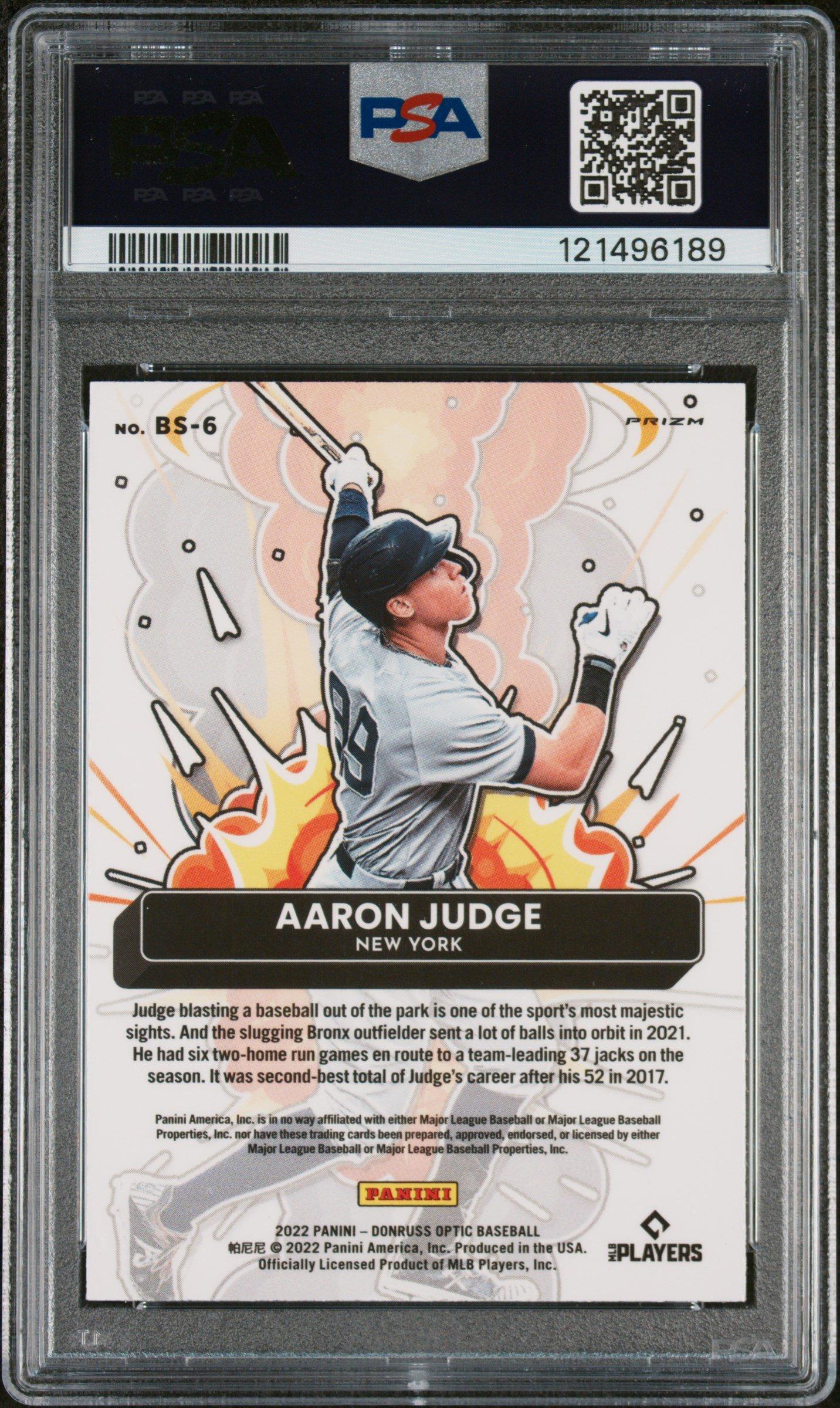2022 Panini Donruss Optic Bomb Squad Bs6 Aaron Judge Holo PSA 10