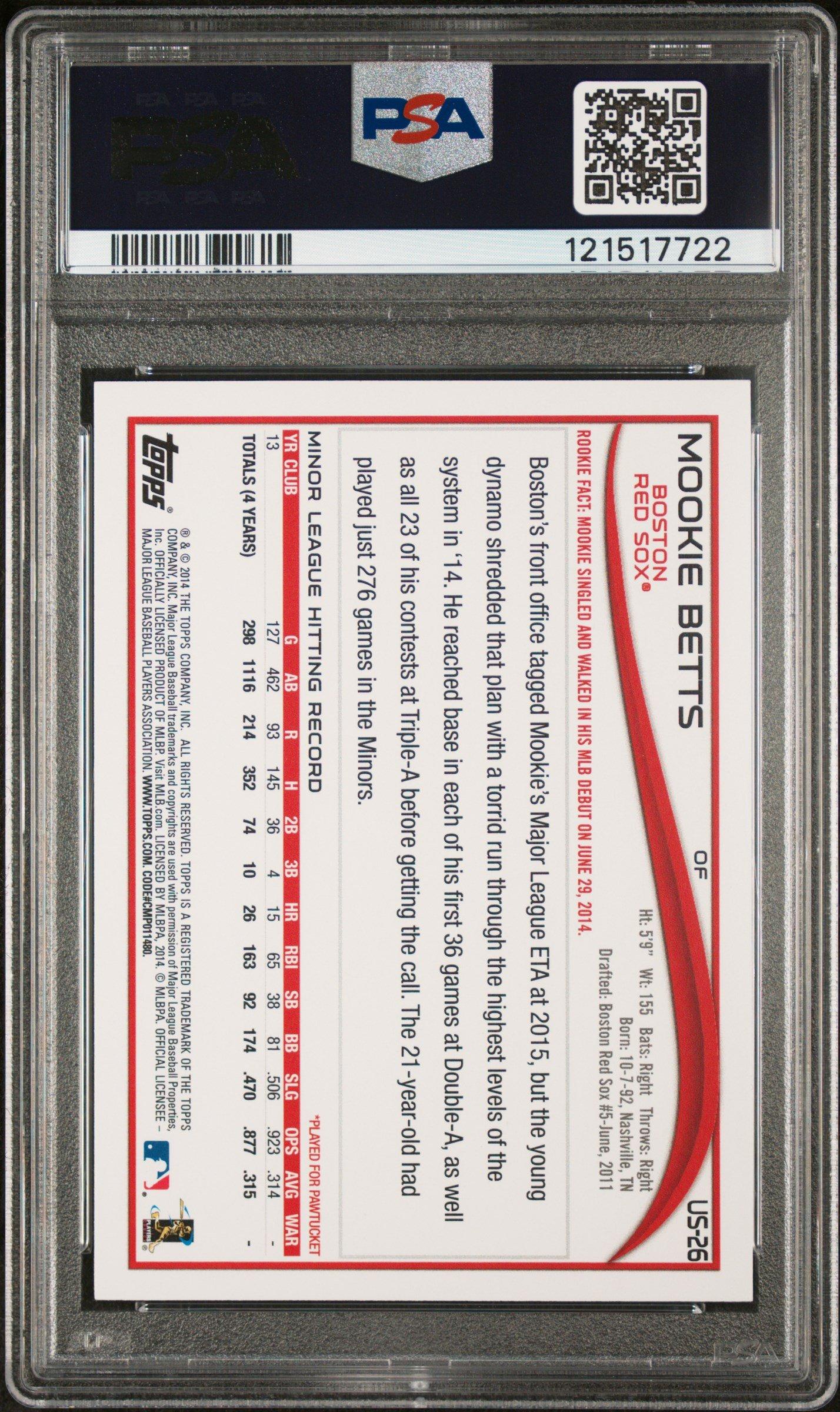 2014 Topps Update Us26 Mookie Betts Batting PSA