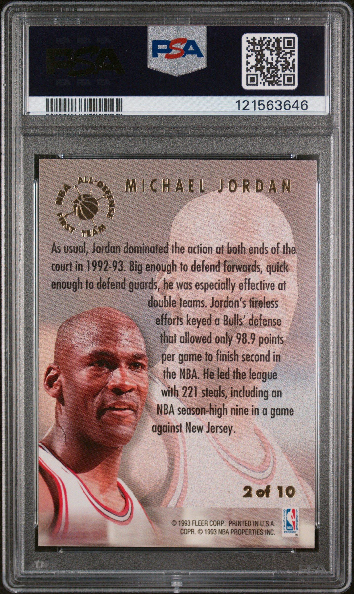 1993 Ultra All-defensive 2 Michael Jordan PSA 9