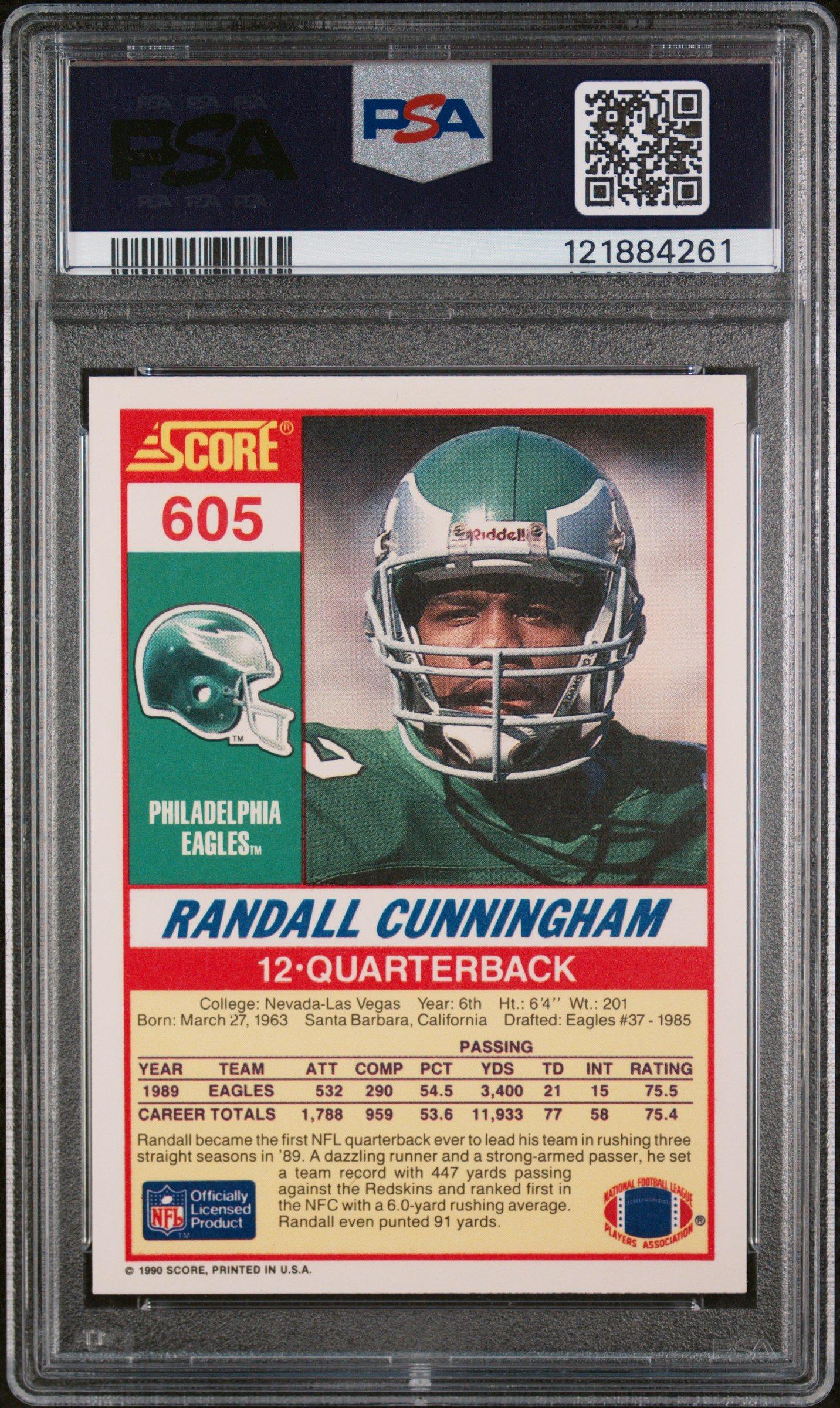 1990 Score 605 Randall Cunningham PSA 10