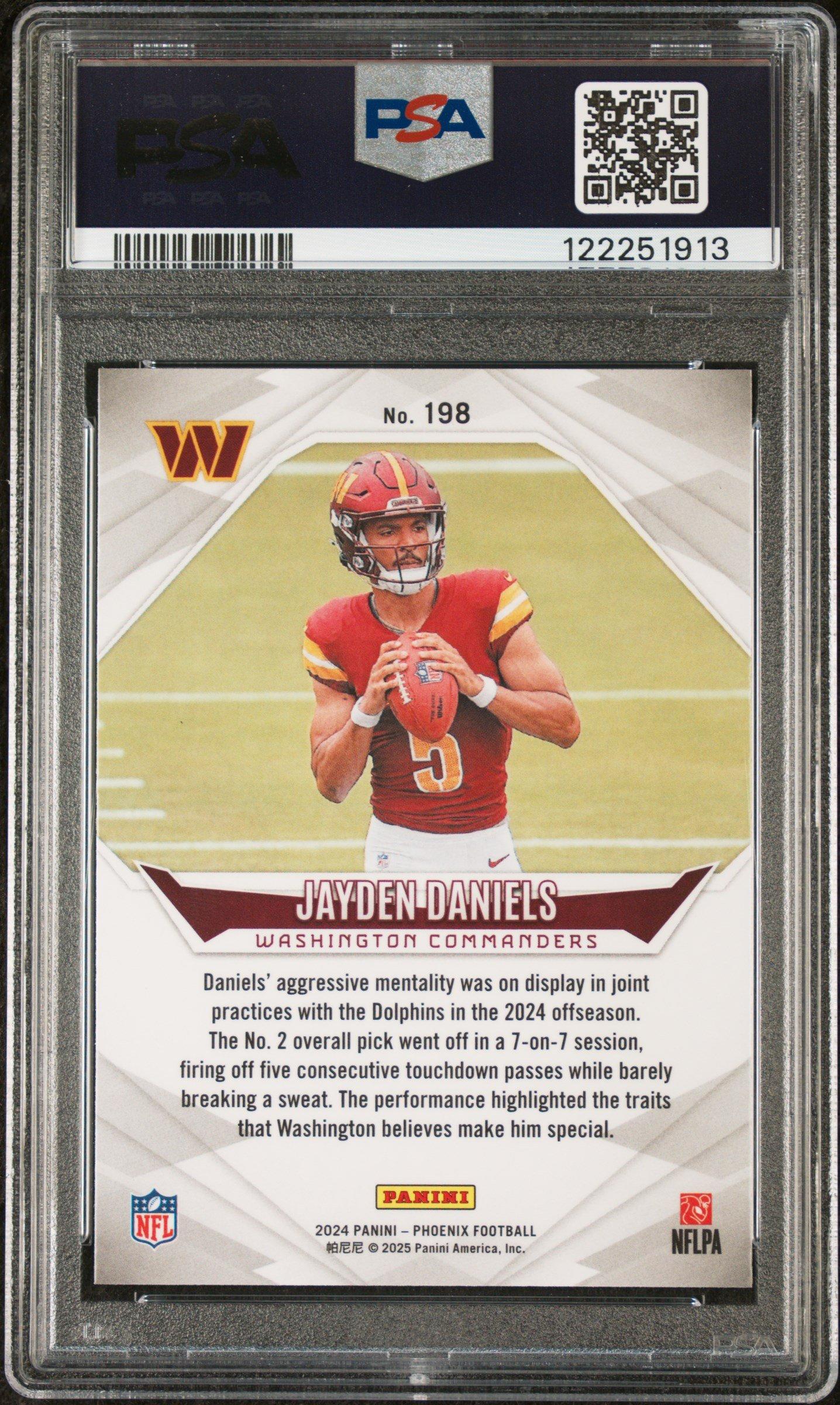 2024 Panini Phoenix 198 Jayden Daniels Lazer PSA 10