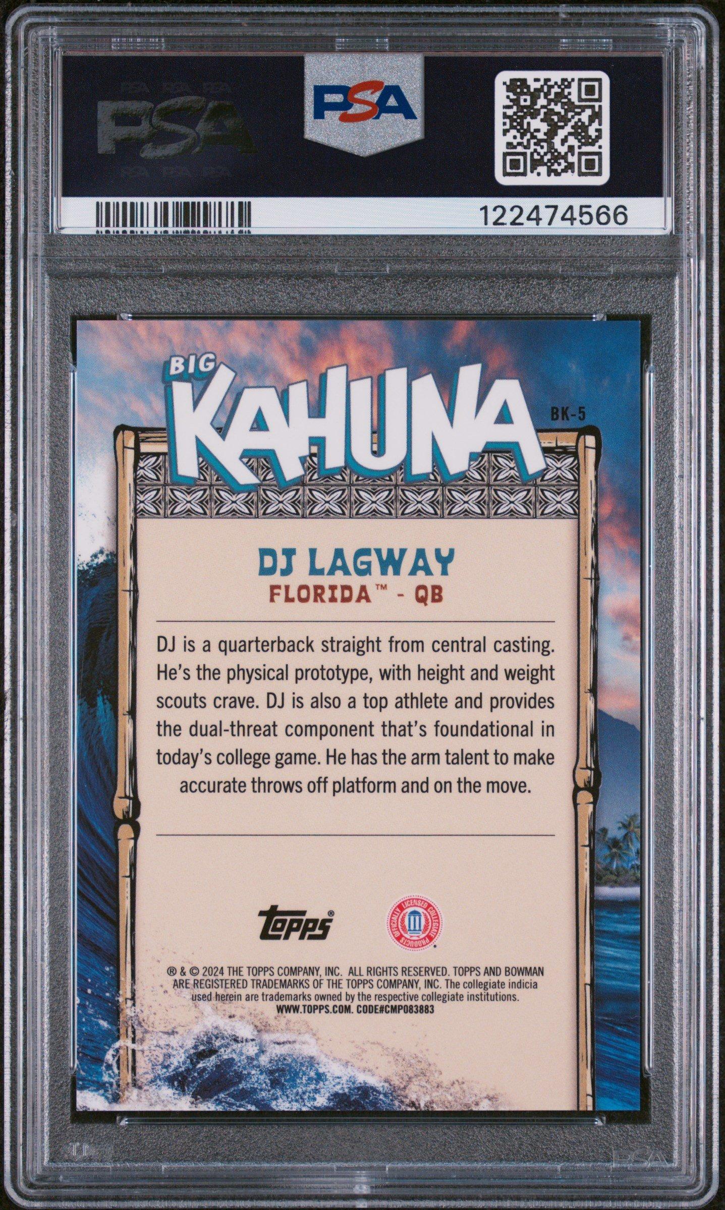 2024 Bowman University Chrome The Big Kahuna Bk5 Dj Lagway PSA 10