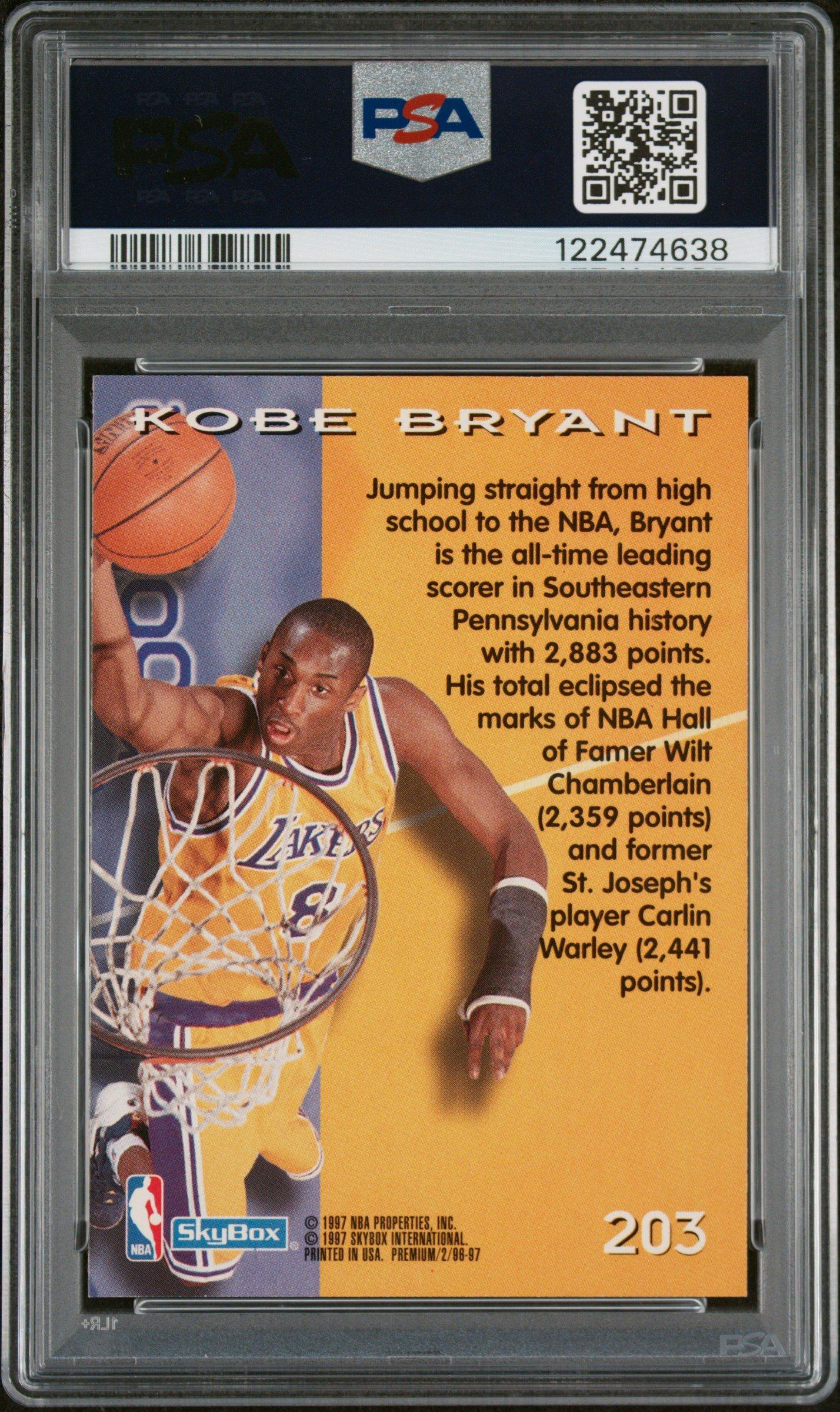 1996 Skybox Premium 203 Kobe Bryant PSA