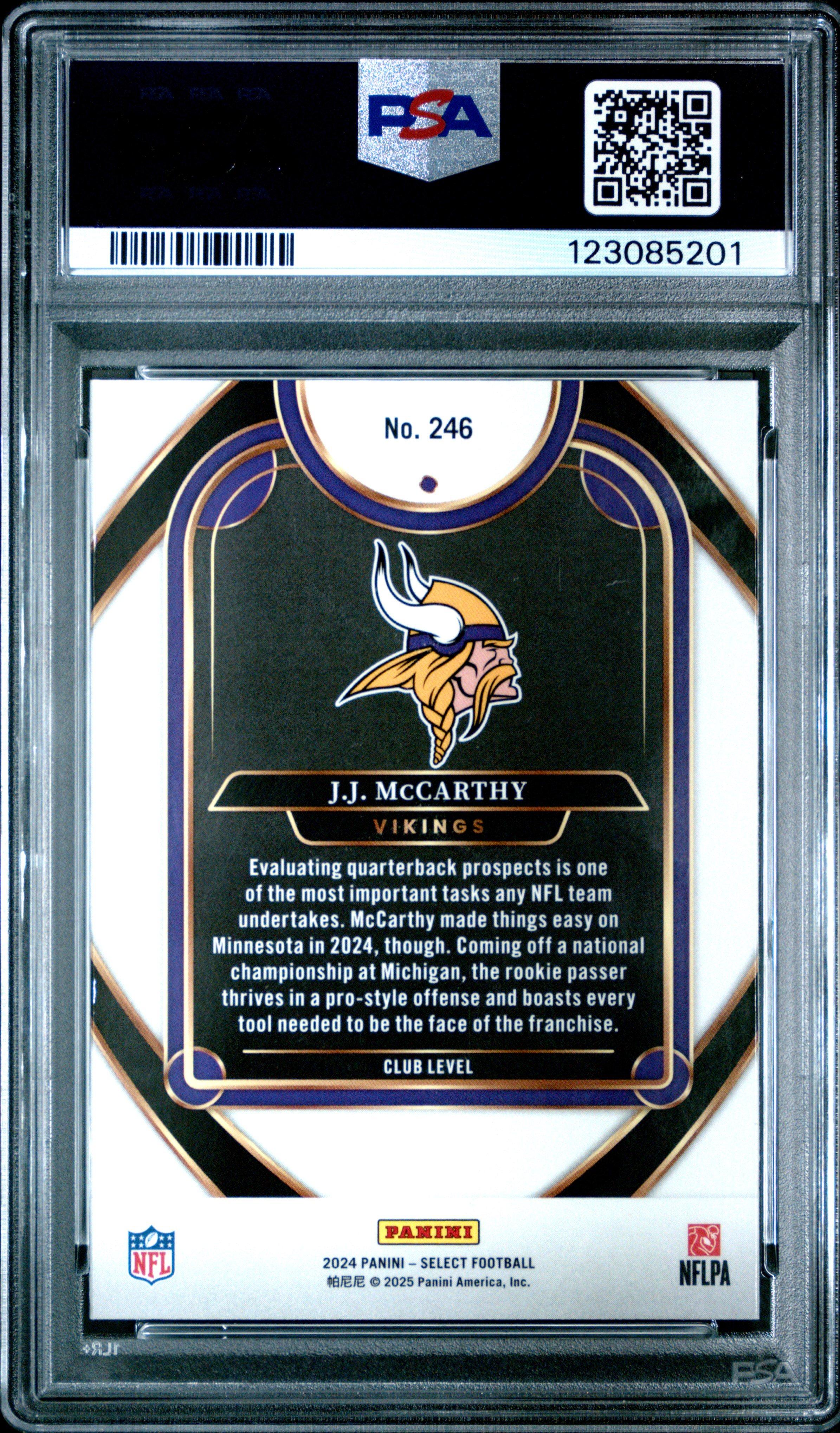 2024 Panini Select 246 Jj Mccarthy PSA 10 Graded Card | GameStop