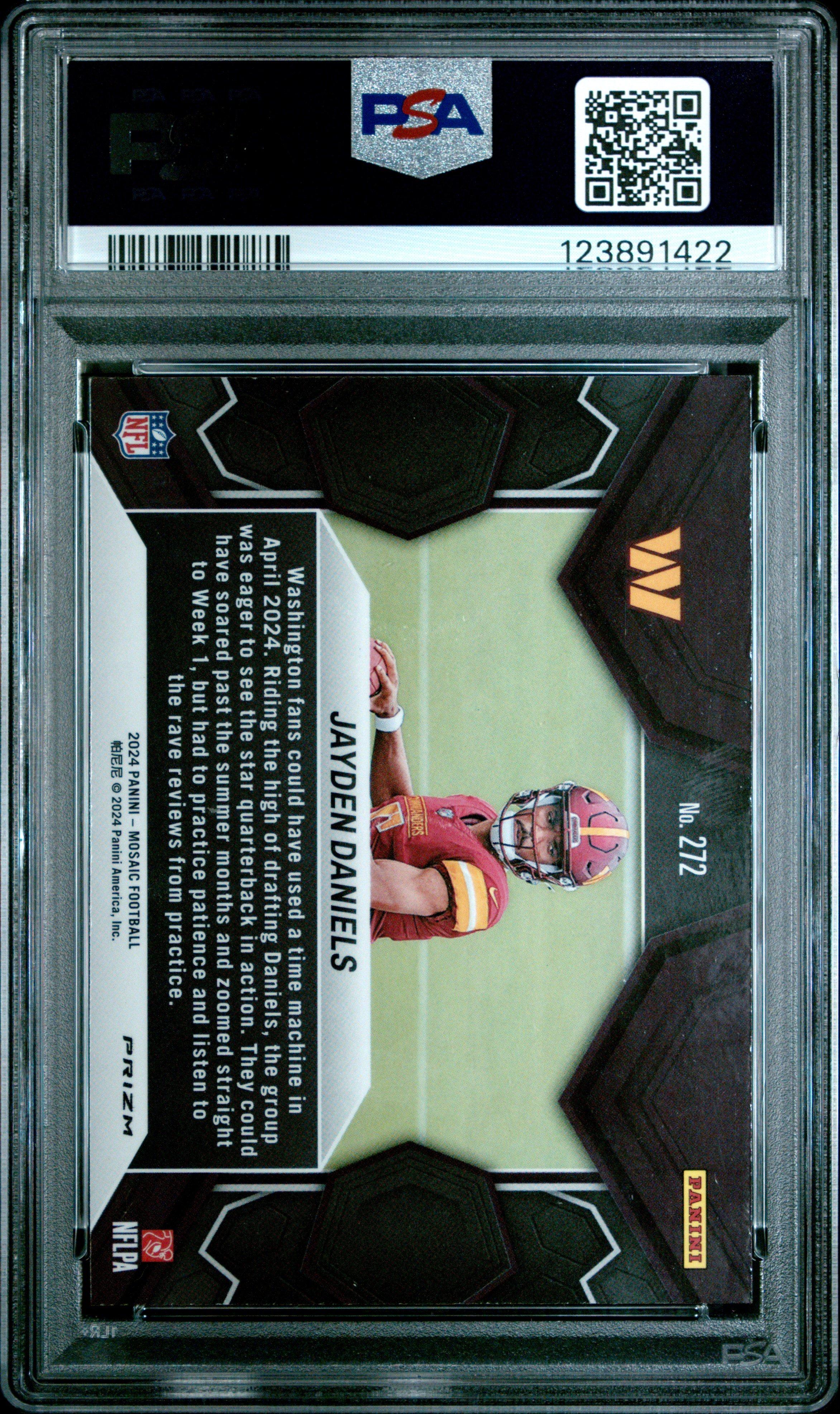 2024 Panini Mosaic 272 Jayden Daniels Silver PSA 9 Graded Card