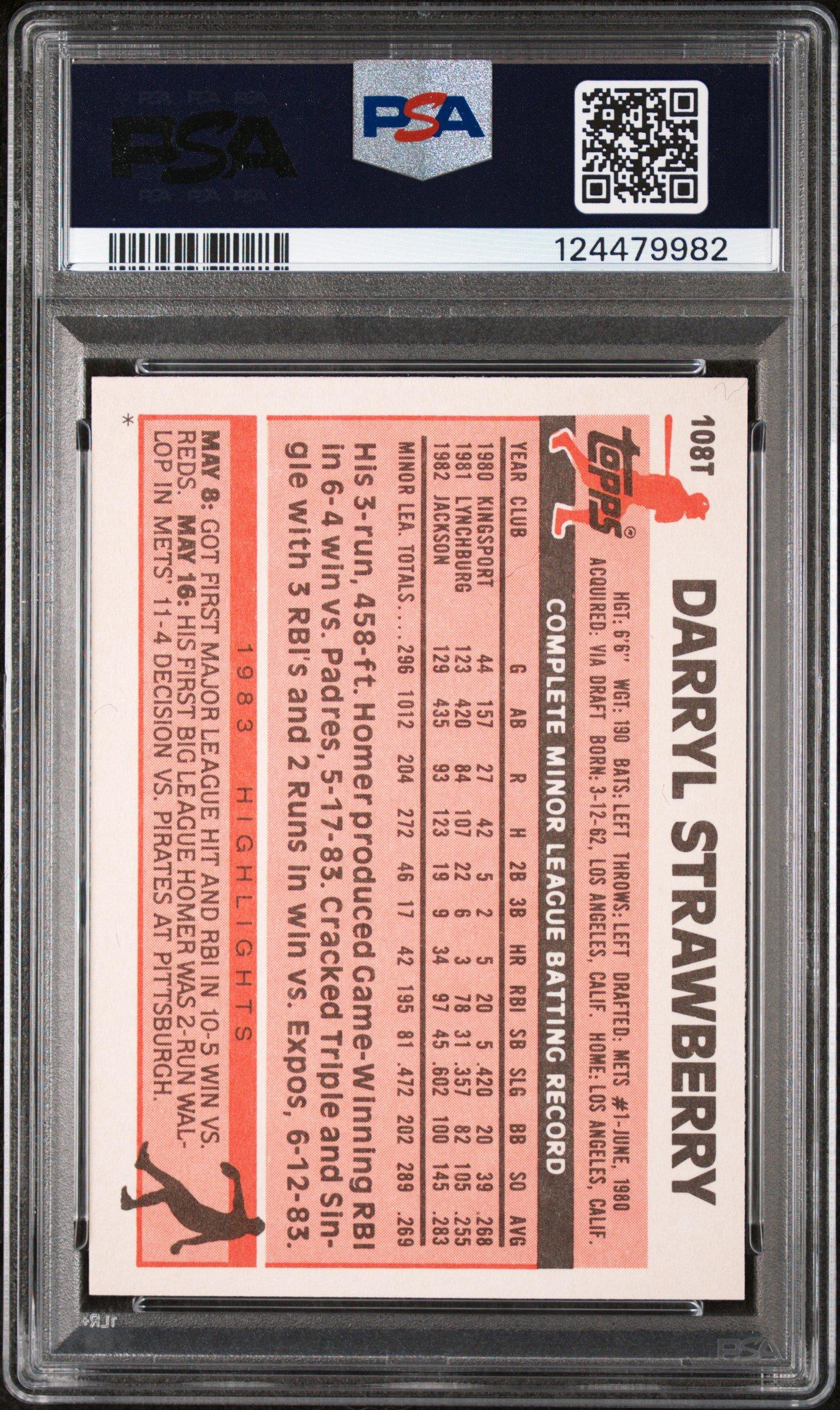 1983 Topps Traded 108t Darryl Strawberry PSA