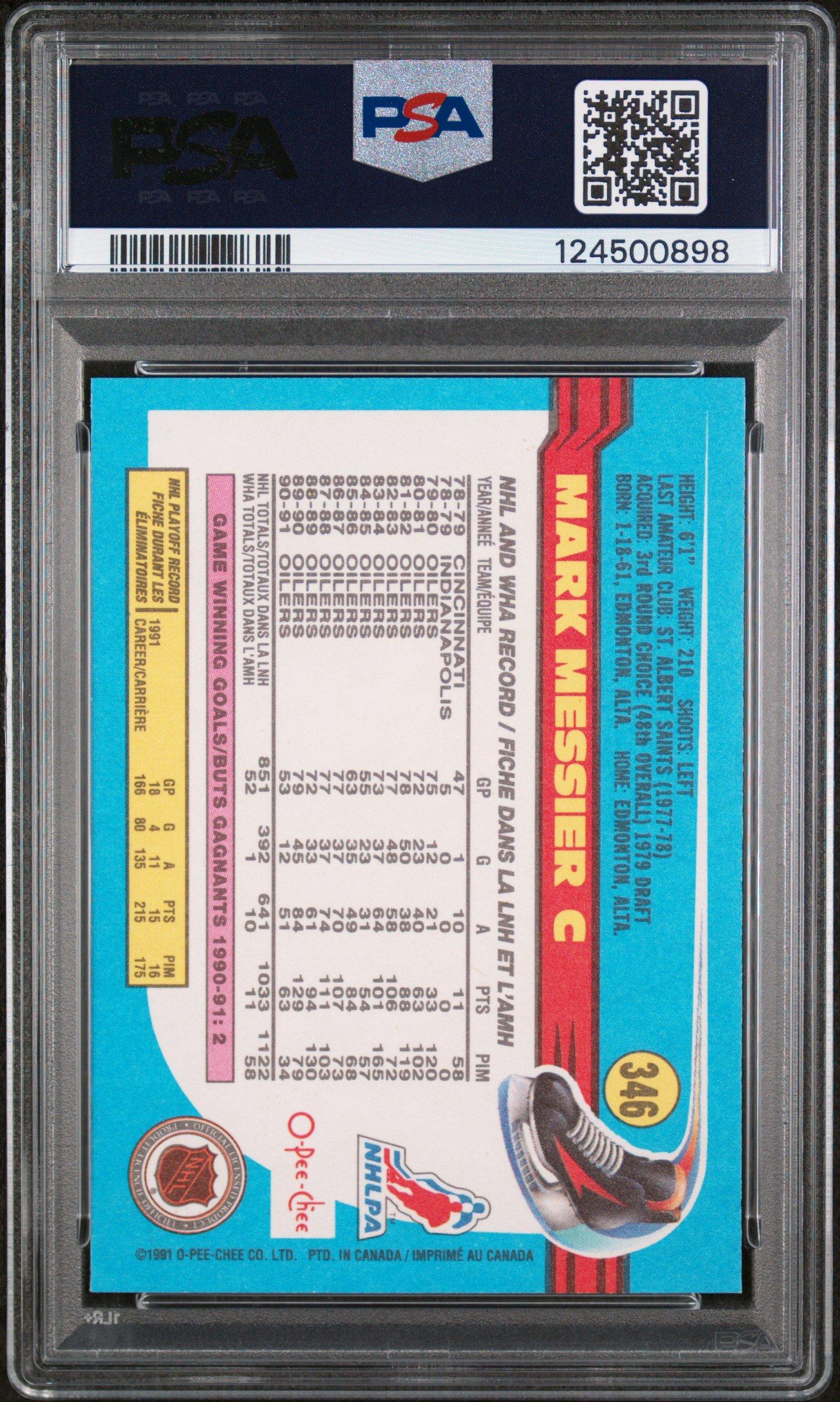 1991 O-pee-chee 346 Mark Messier PSA 10