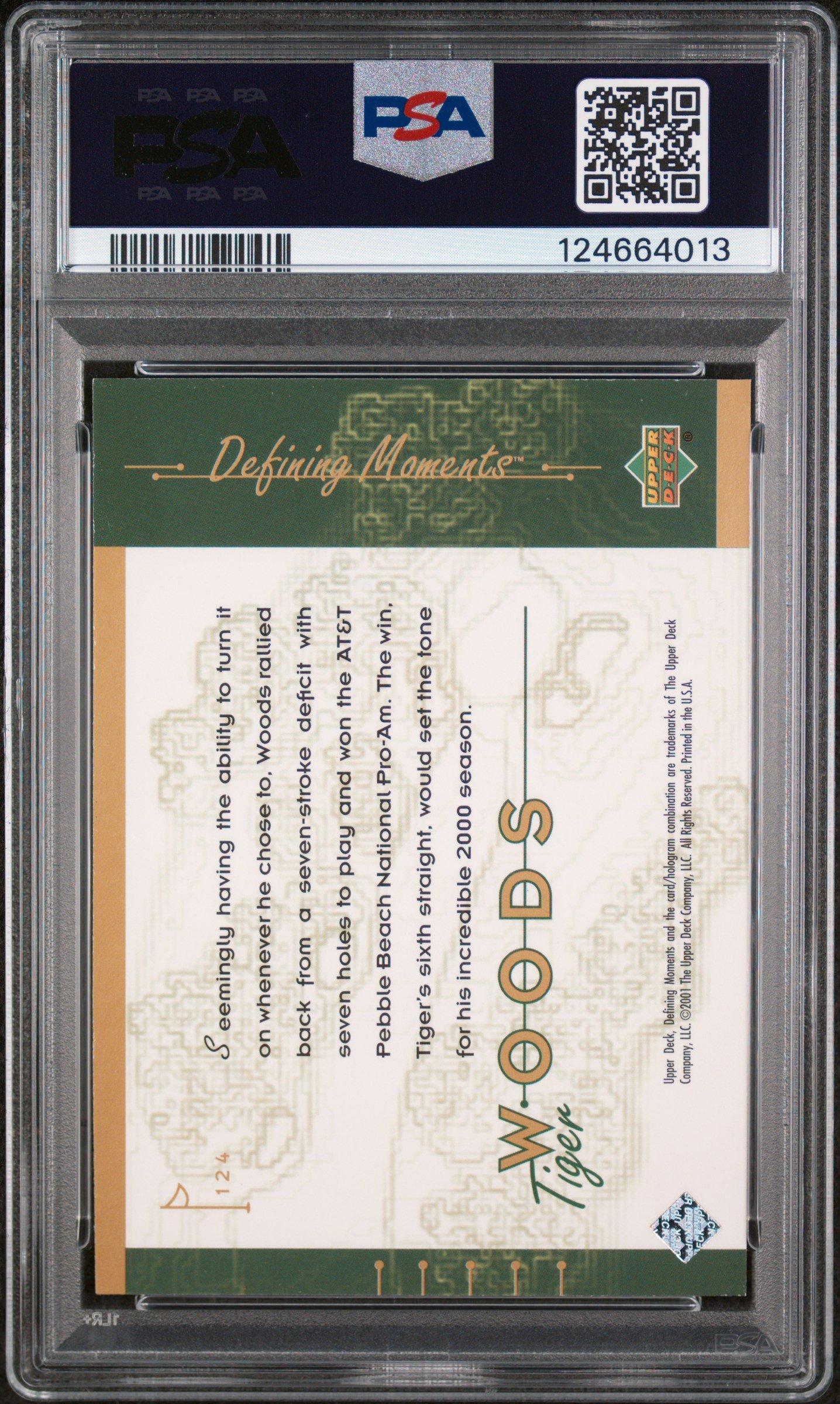 2001 Upper Deck Golf 124 Tiger Woods PSA