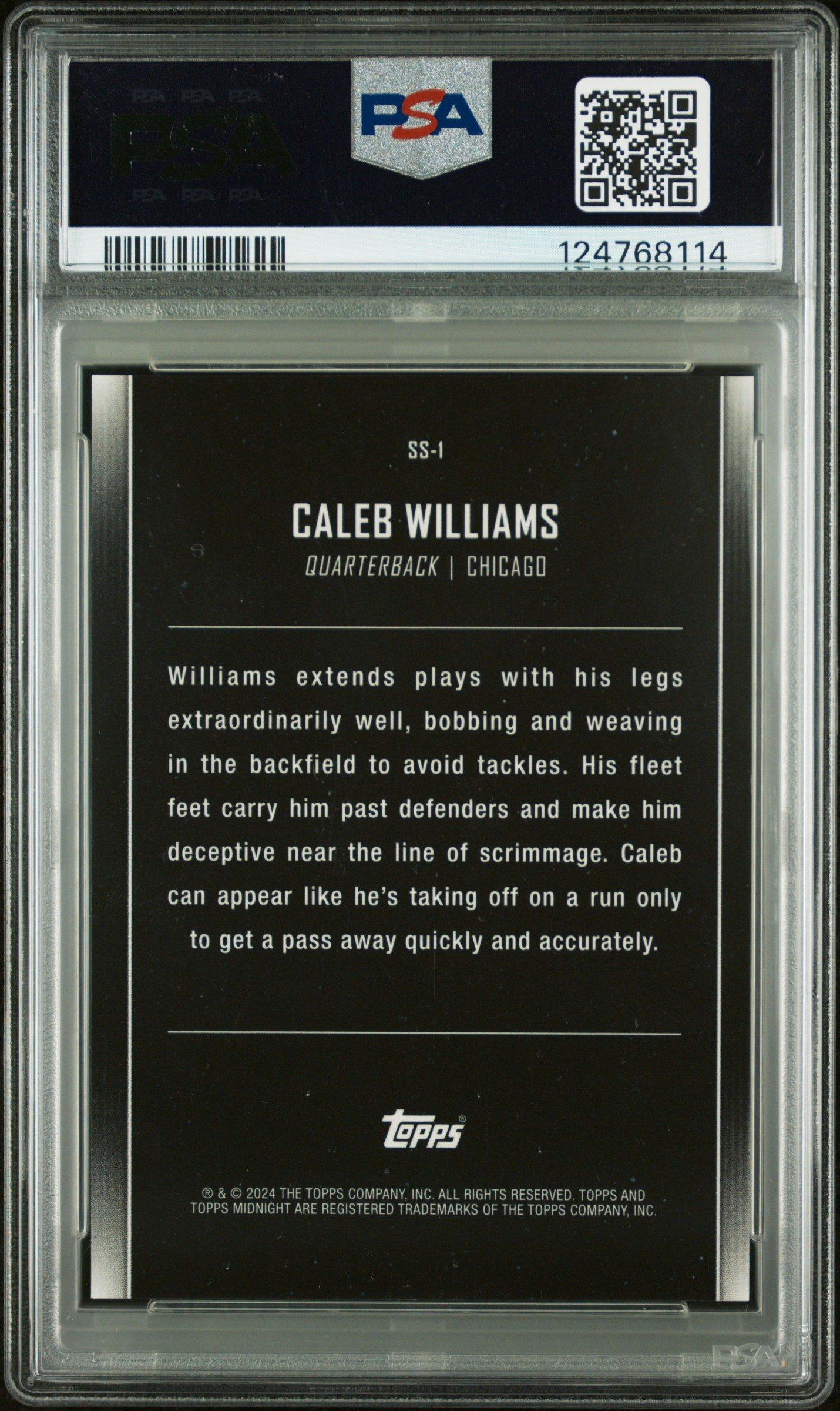 2024 Topps Midnight Star Studded Ss1 Caleb Williams PSA 10 Graded