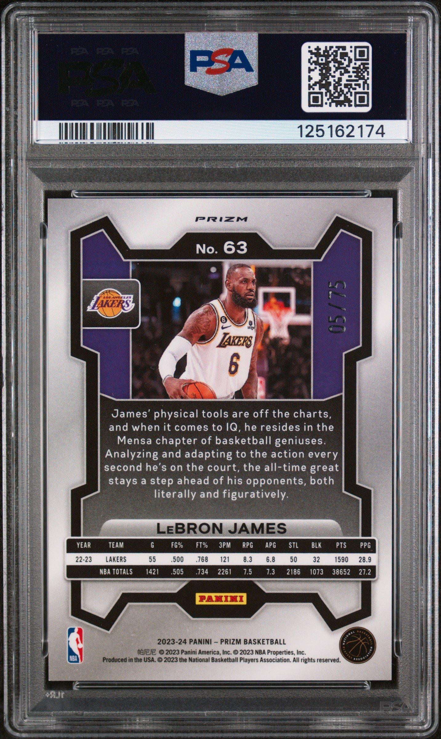 2023 Panini Prizm 63 Lebron James Red Power PSA 10