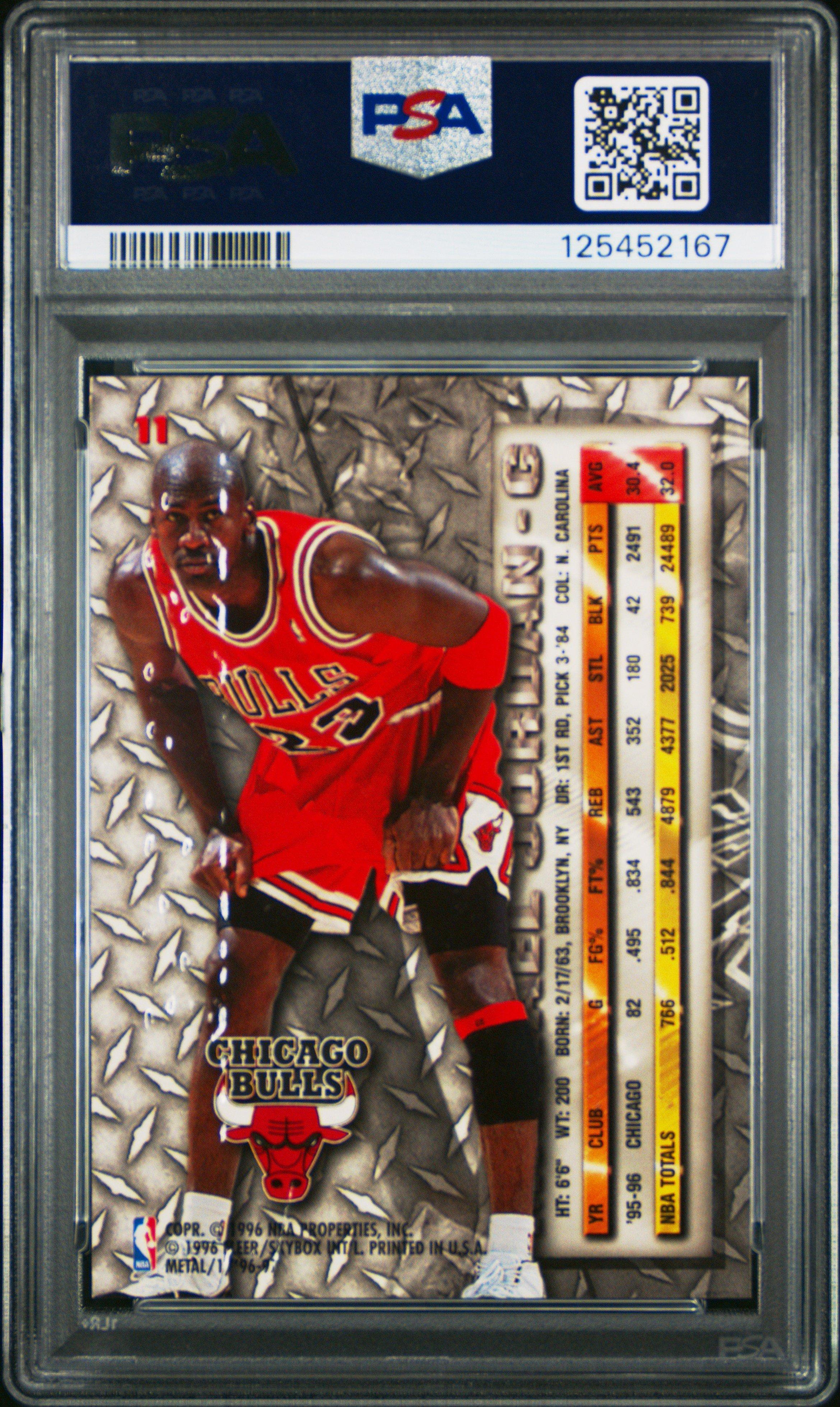 1996 Metal 11 Michael Jordan PSA 9
