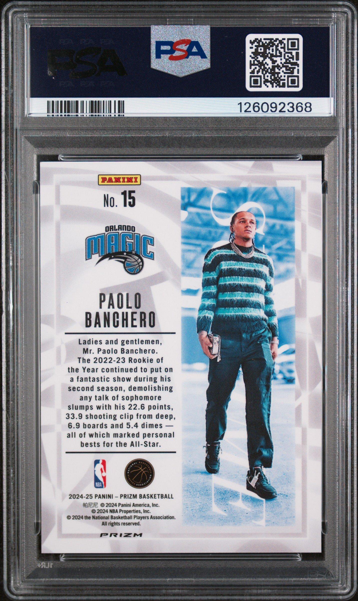 2024 Panini Prizm Sublime 15 Paolo Banchero PSA 9